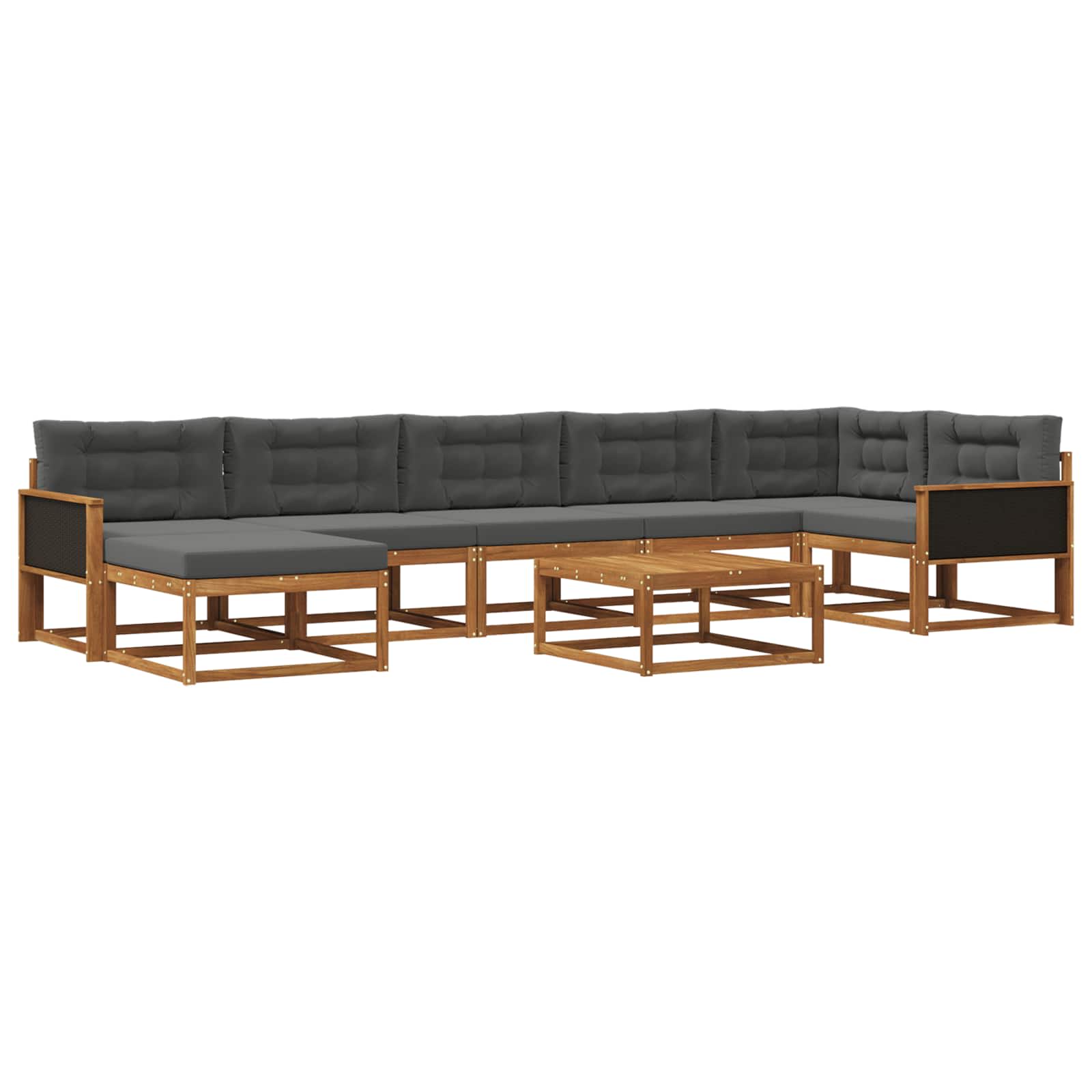 vidaXL Buiten bankenset 8 pcs Naturel Massief Acaciahout