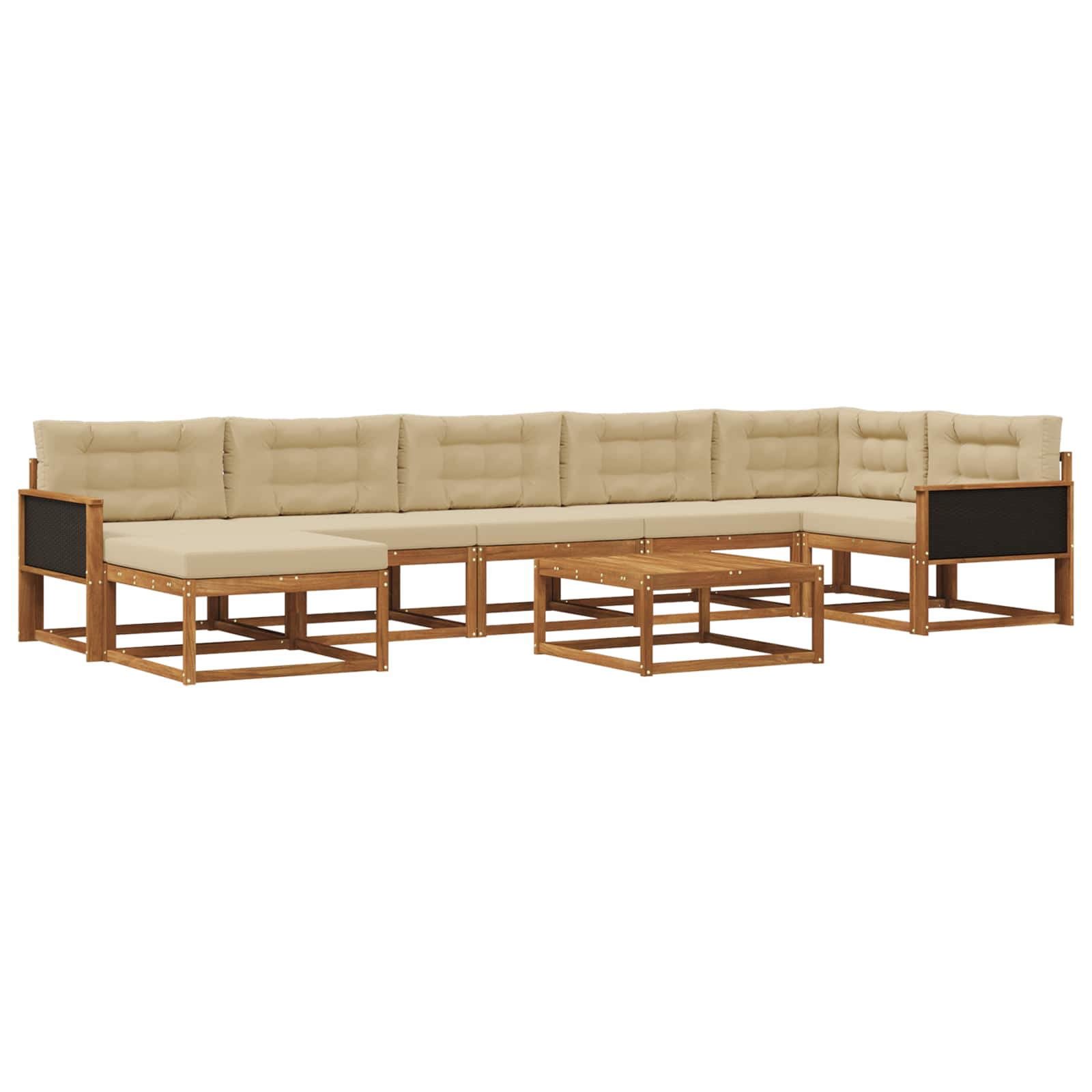 vidaXL Buiten bankenset 8 pcs Naturel Massief Acaciahout