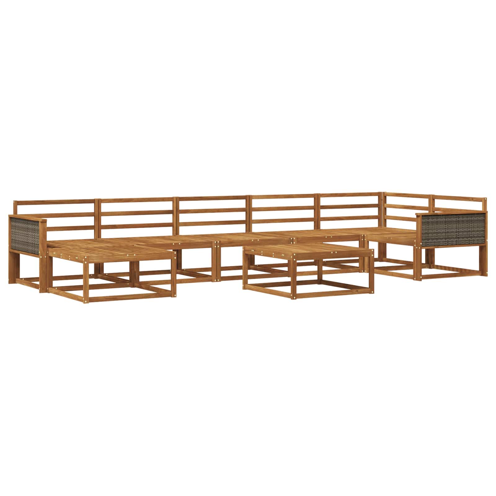 vidaXL Buiten bankenset 8 pcs Naturel Massief Acaciahout