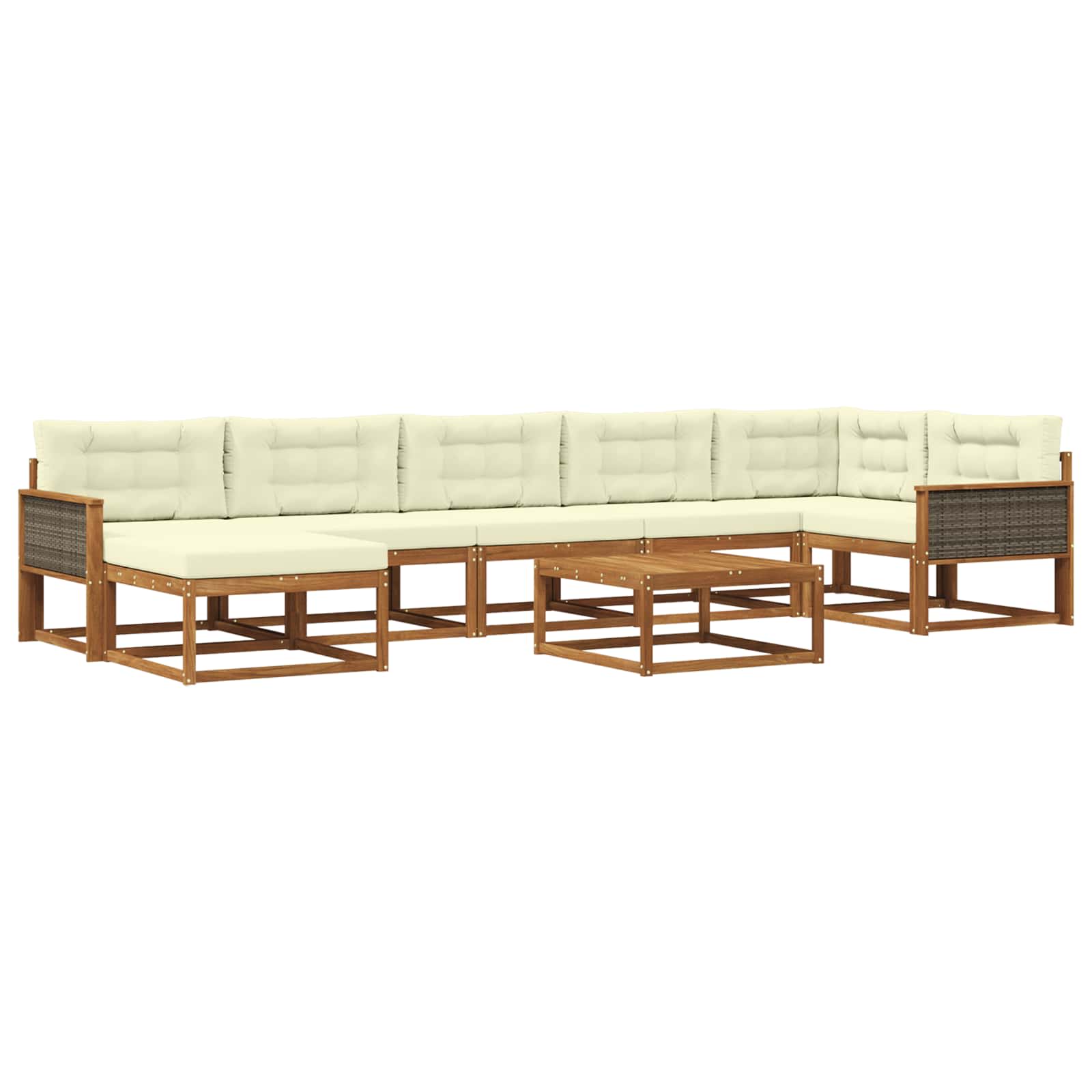 vidaXL Buiten bankenset 8 pcs Naturel Massief Acaciahout