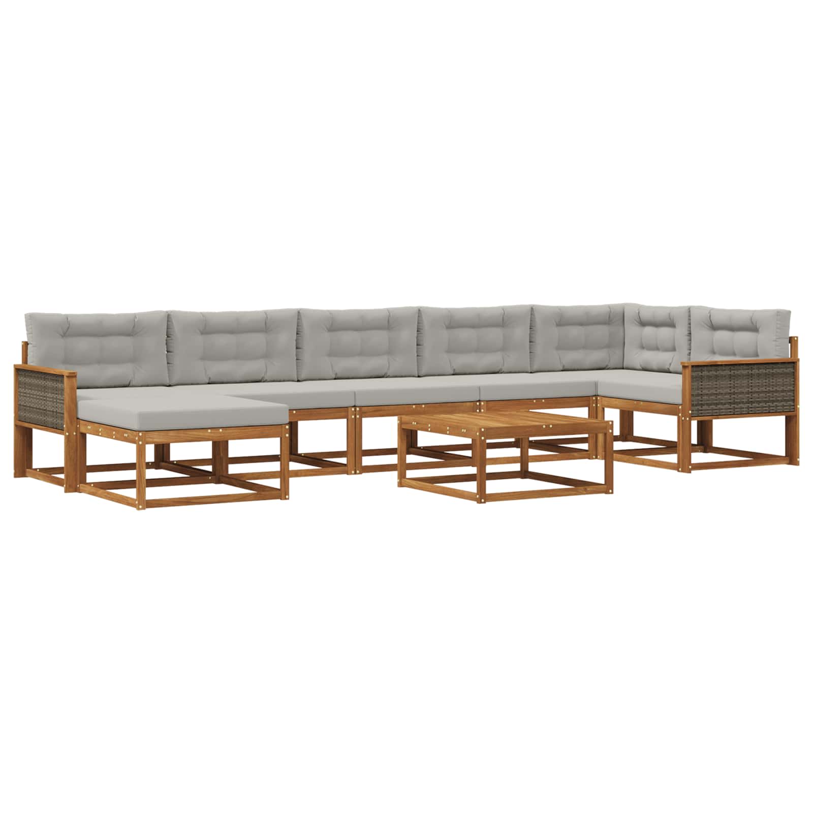 vidaXL Buiten bankenset 8 pcs Naturel Massief Acaciahout