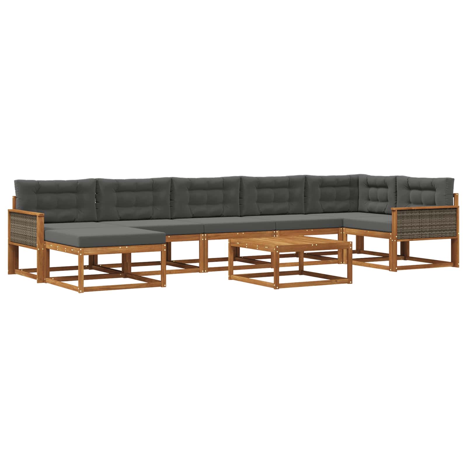 vidaXL Buiten bankenset 8 pcs Naturel Massief Acaciahout