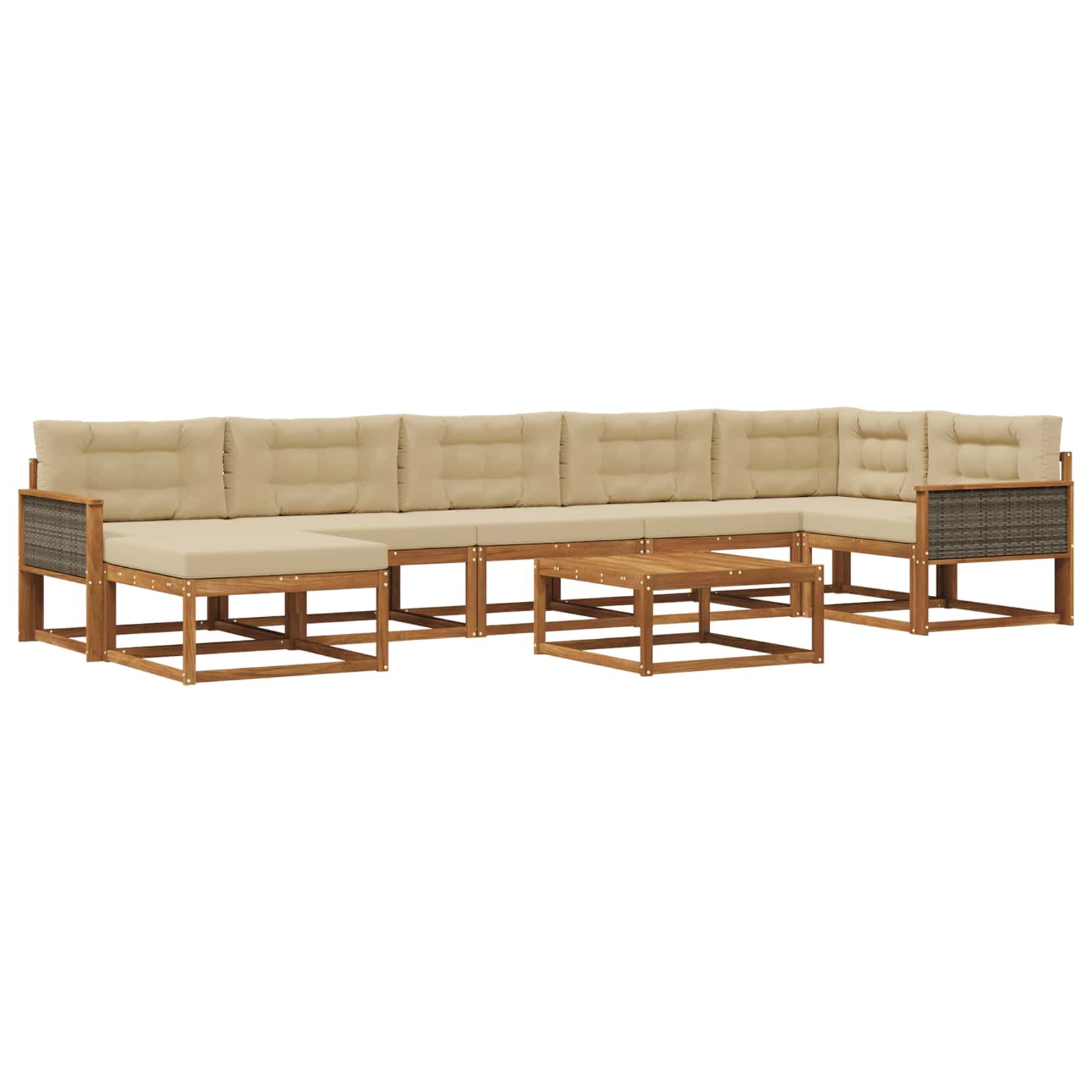 vidaXL Buiten bankenset 8 pcs Naturel Massief Acaciahout