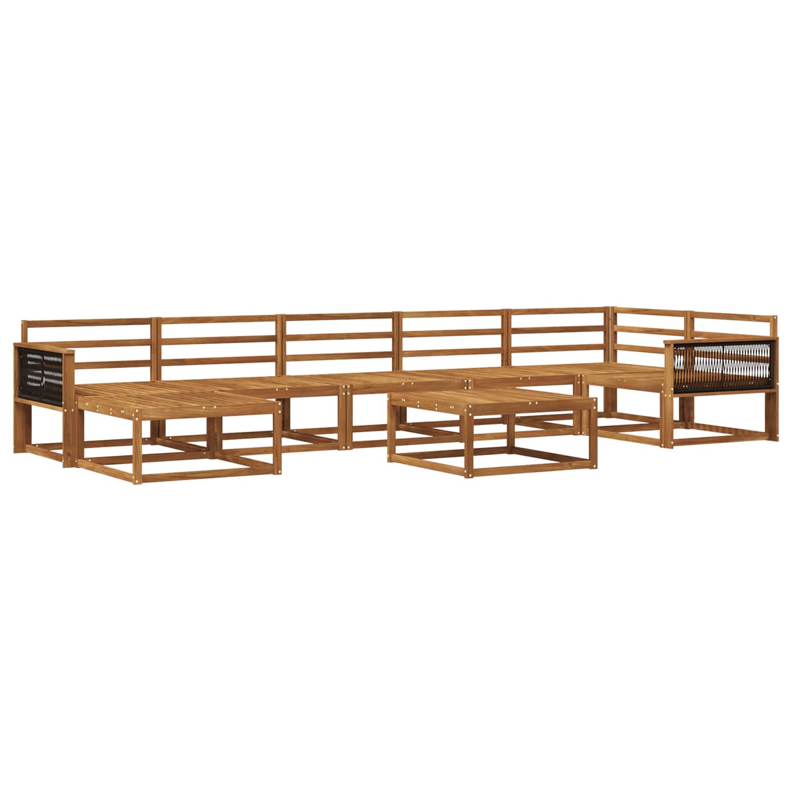 vidaXL Buiten bankenset 8 pcs Naturel Massief Acaciahout