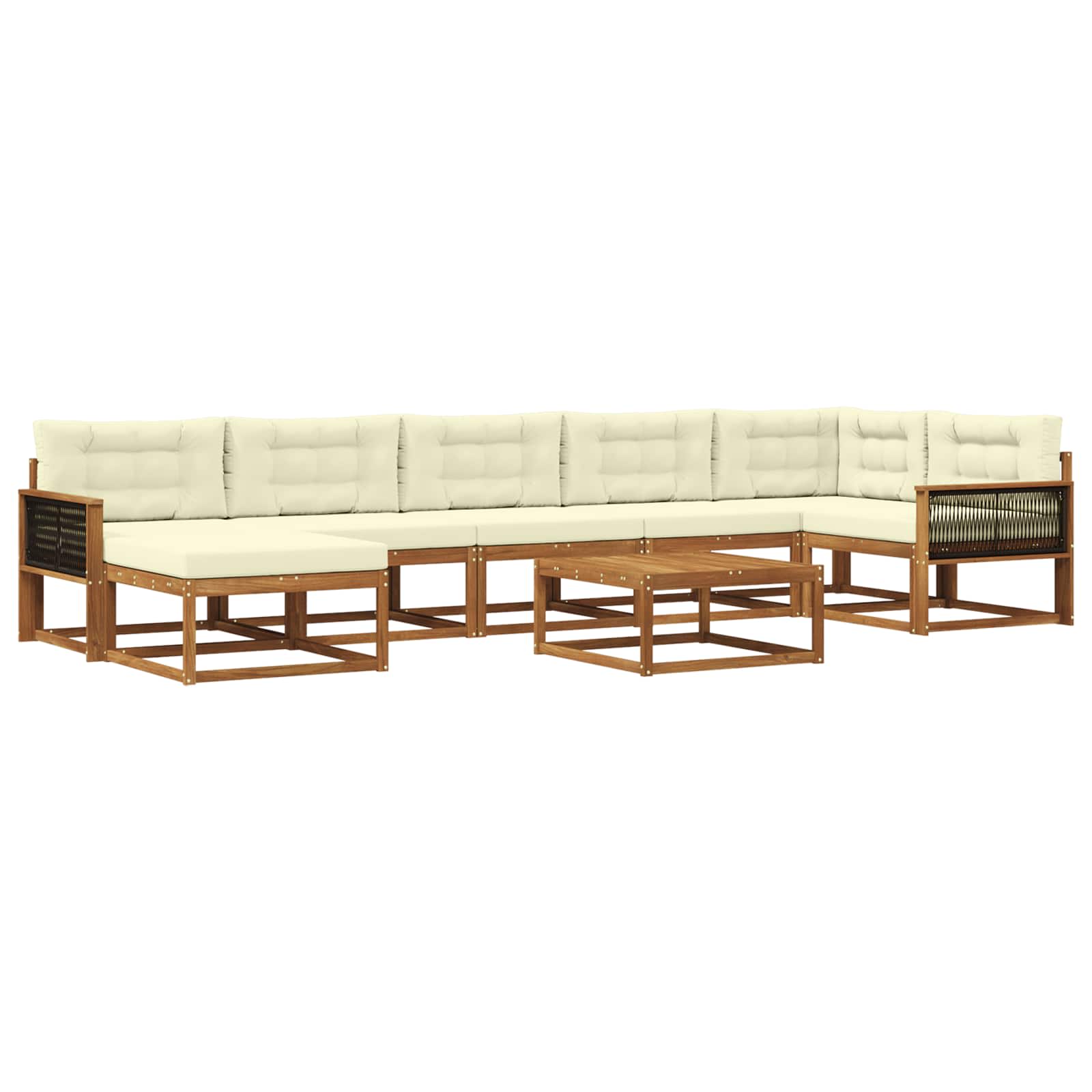 vidaXL Buiten bankenset 8 pcs Naturel Massief Acaciahout