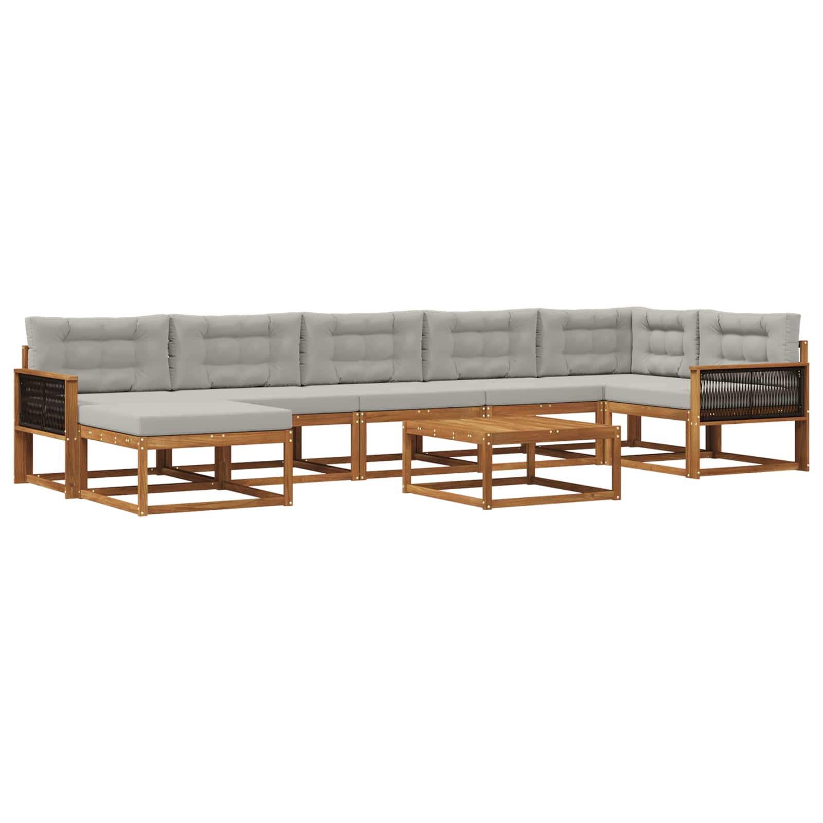 vidaXL Buiten bankenset 8 pcs Naturel Massief Acaciahout