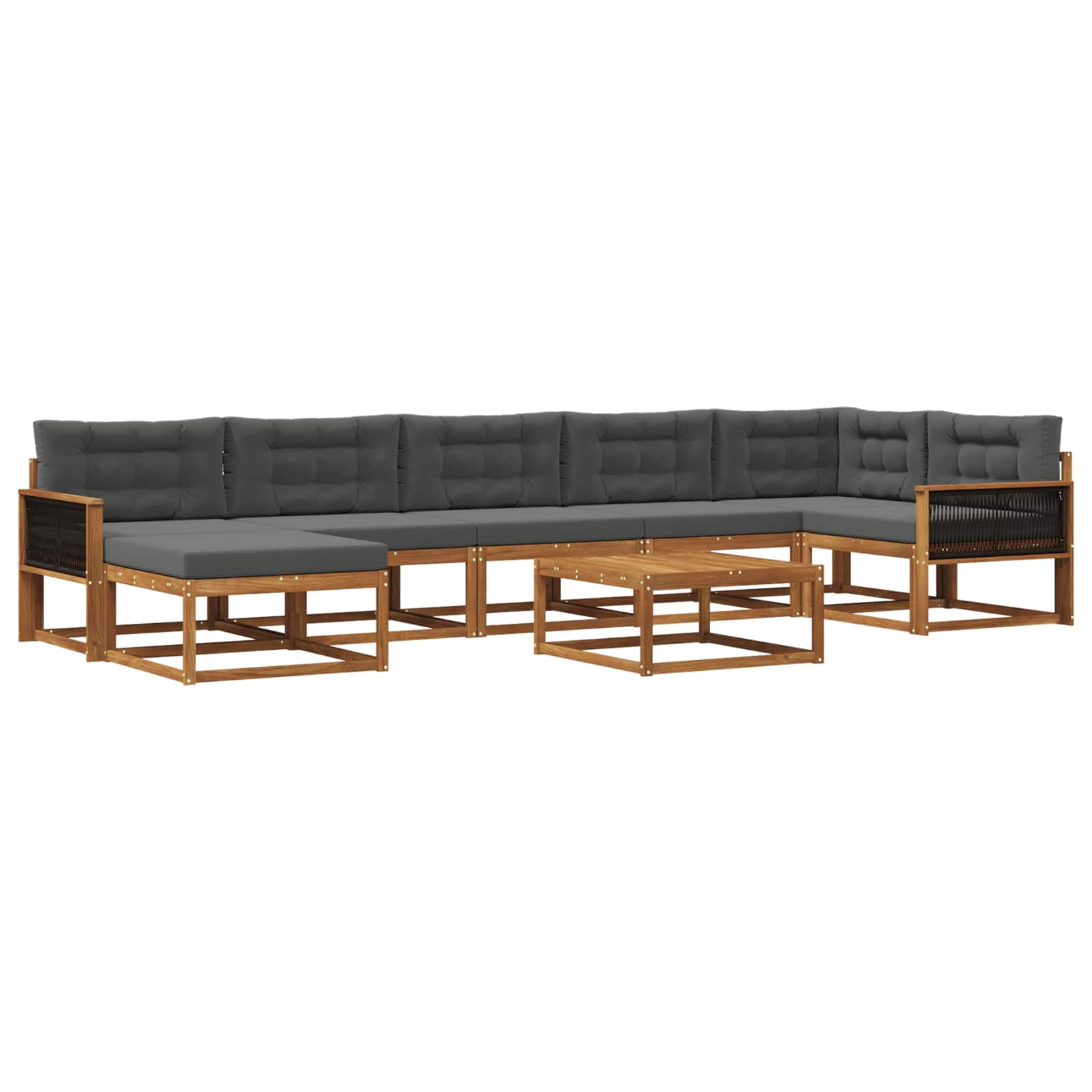 vidaXL Buiten bankenset 8 pcs Naturel Massief Acaciahout