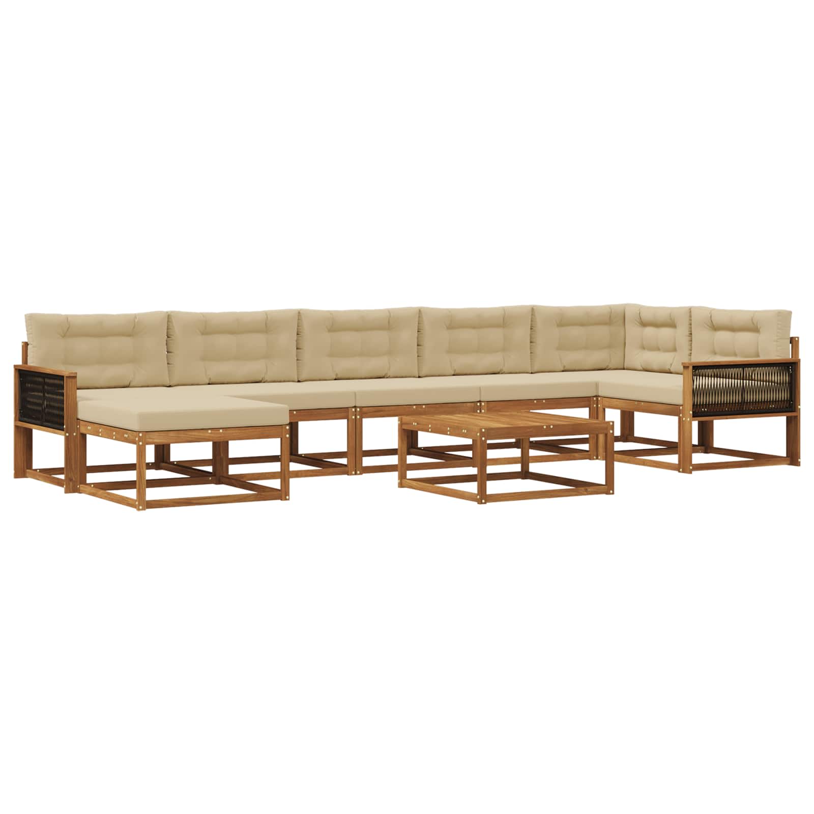 vidaXL Buiten bankenset 8 pcs Naturel Massief Acaciahout