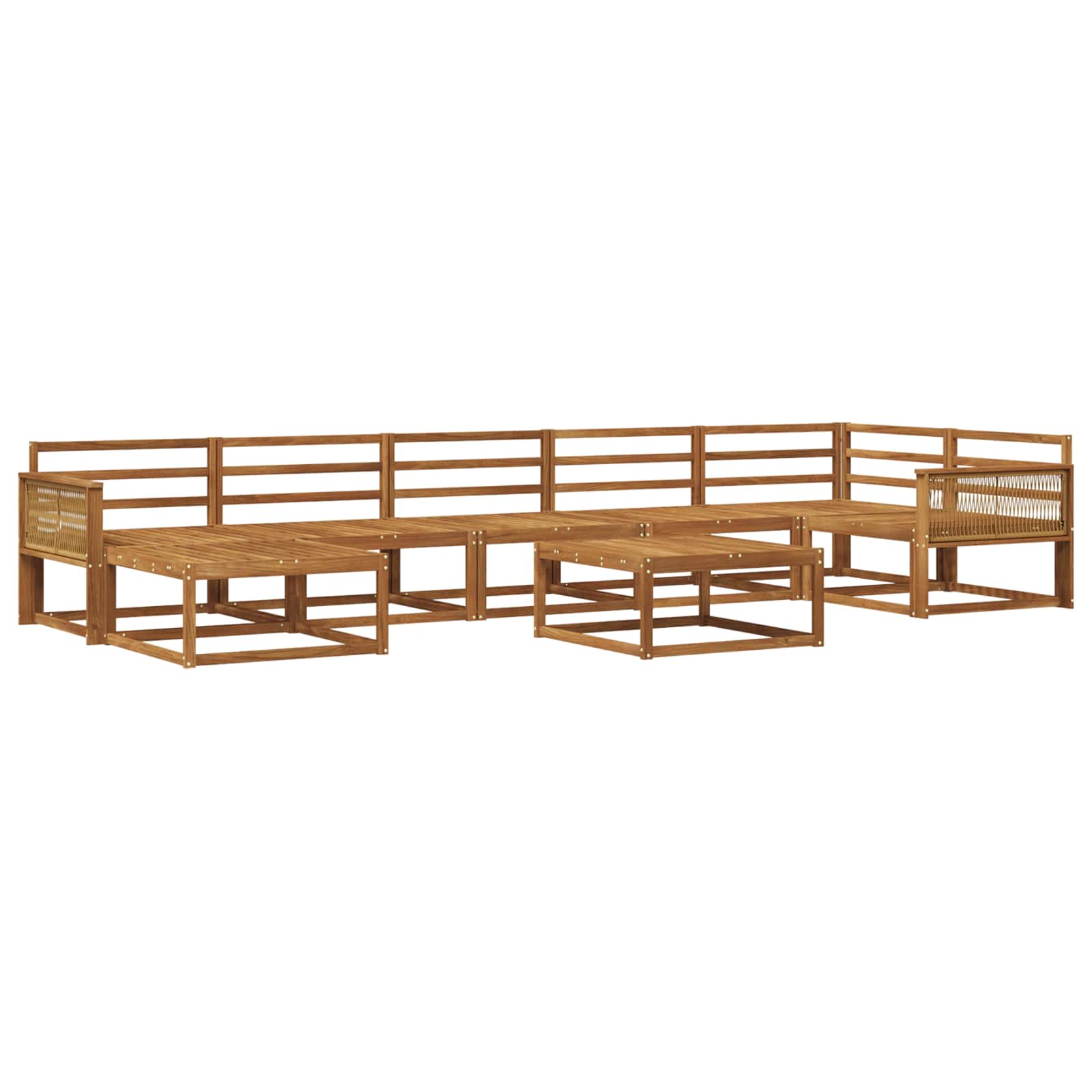 vidaXL Buiten bankenset 8 pcs Naturel Massief Acaciahout