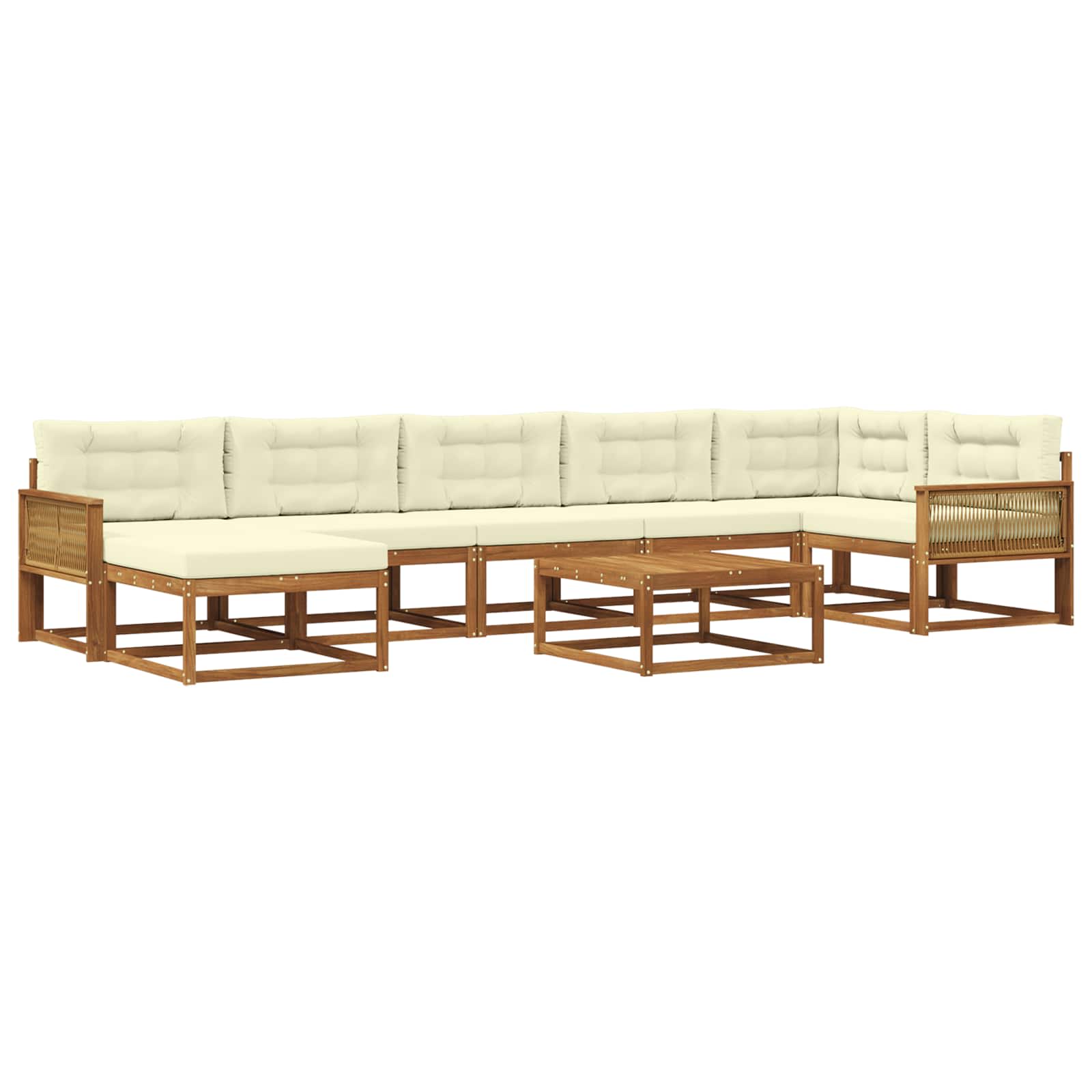 vidaXL Buiten bankenset 8 pcs Naturel Massief Acaciahout