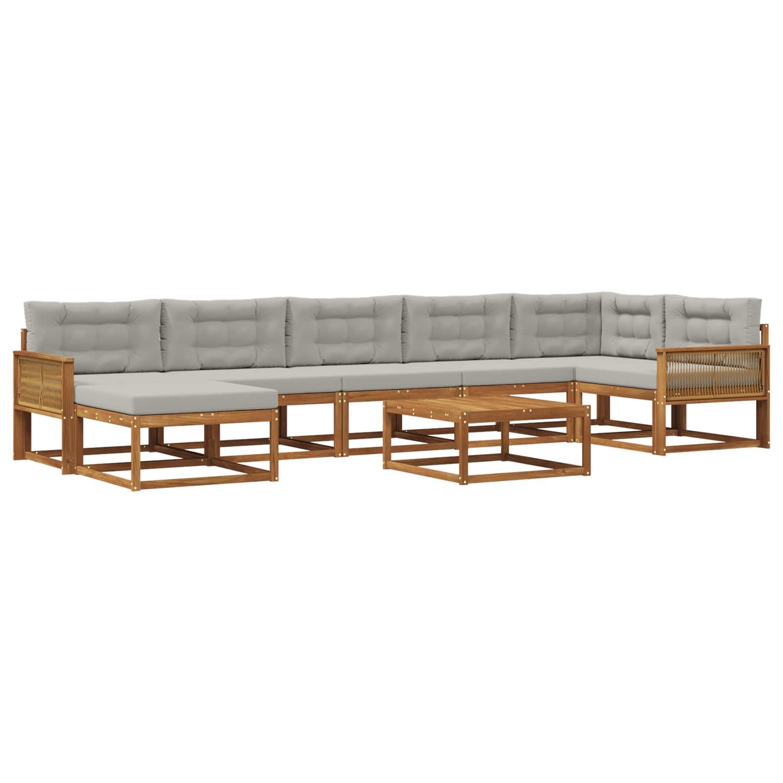 vidaXL Buiten bankenset 8 pcs Naturel Massief Acaciahout