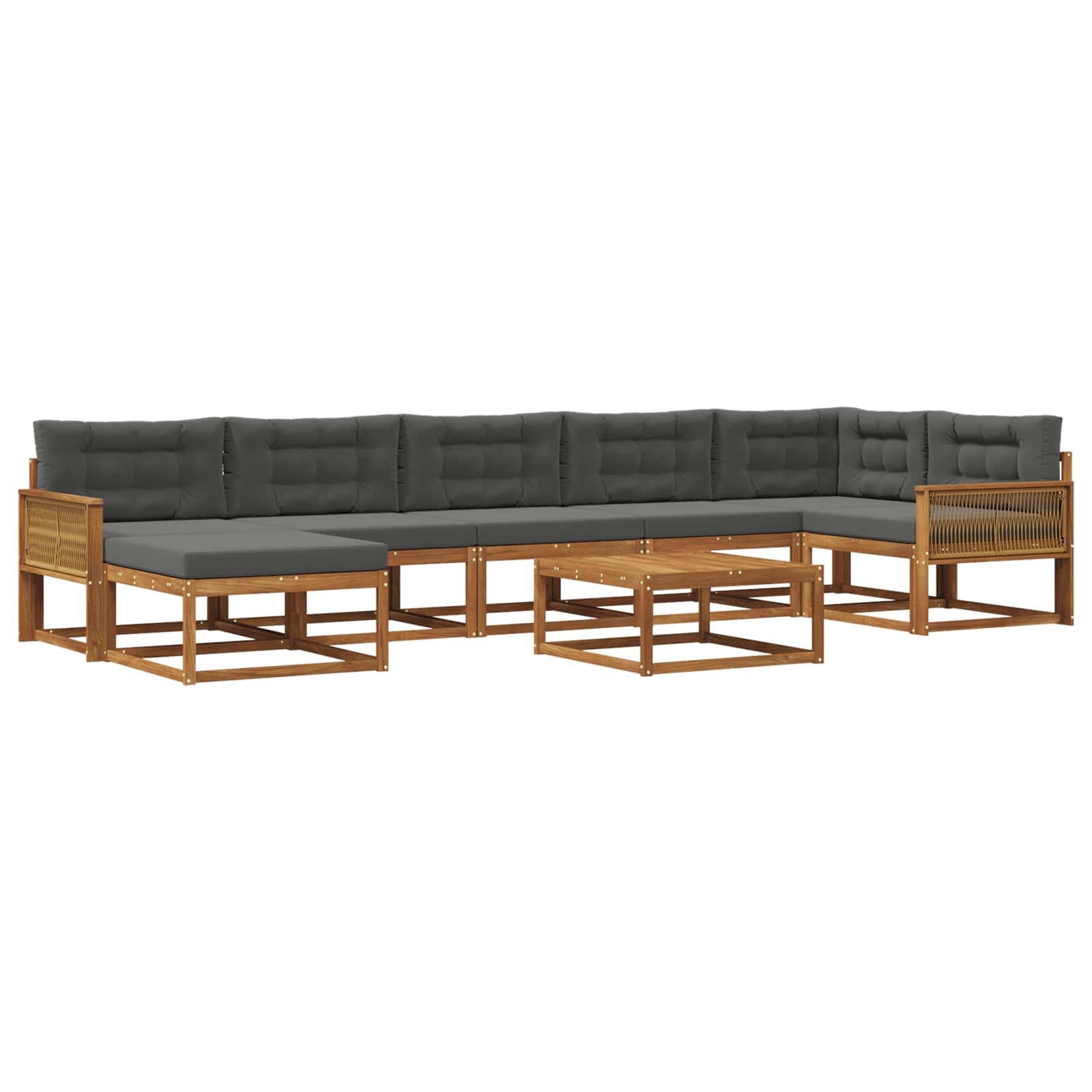 vidaXL Buiten bankenset 8 pcs Naturel Massief Acaciahout