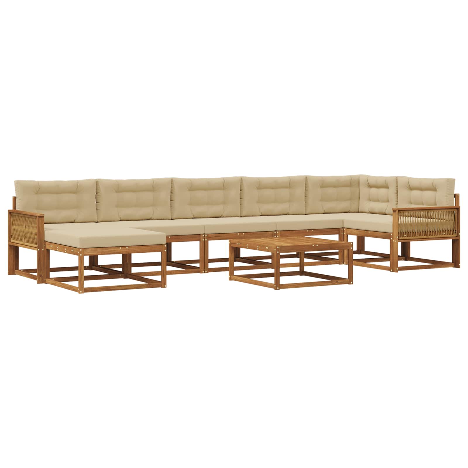 vidaXL Buiten bankenset 8 pcs Naturel Massief Acaciahout