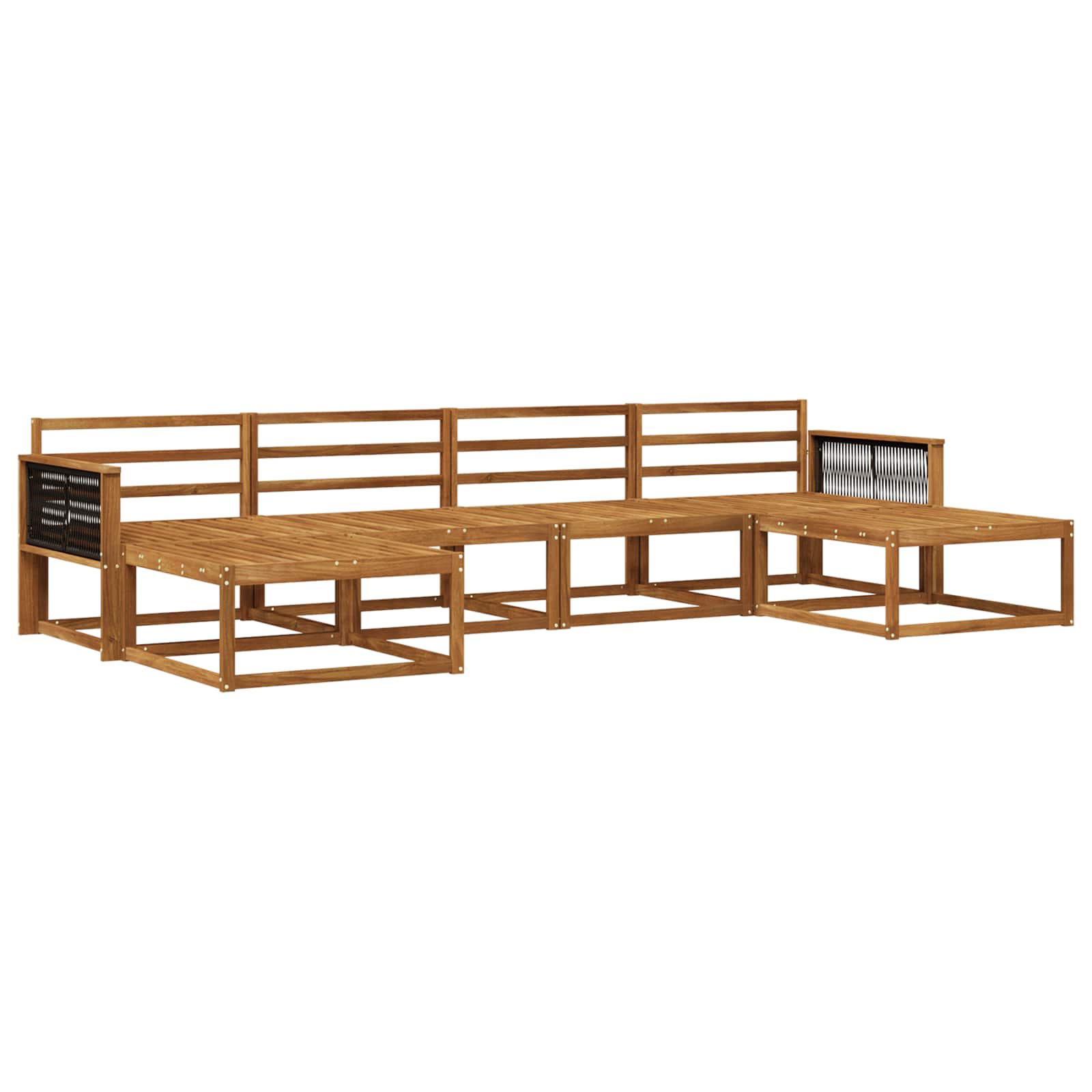 vidaXL Buiten bankenset 6 pcs Naturel Massief Acaciahout