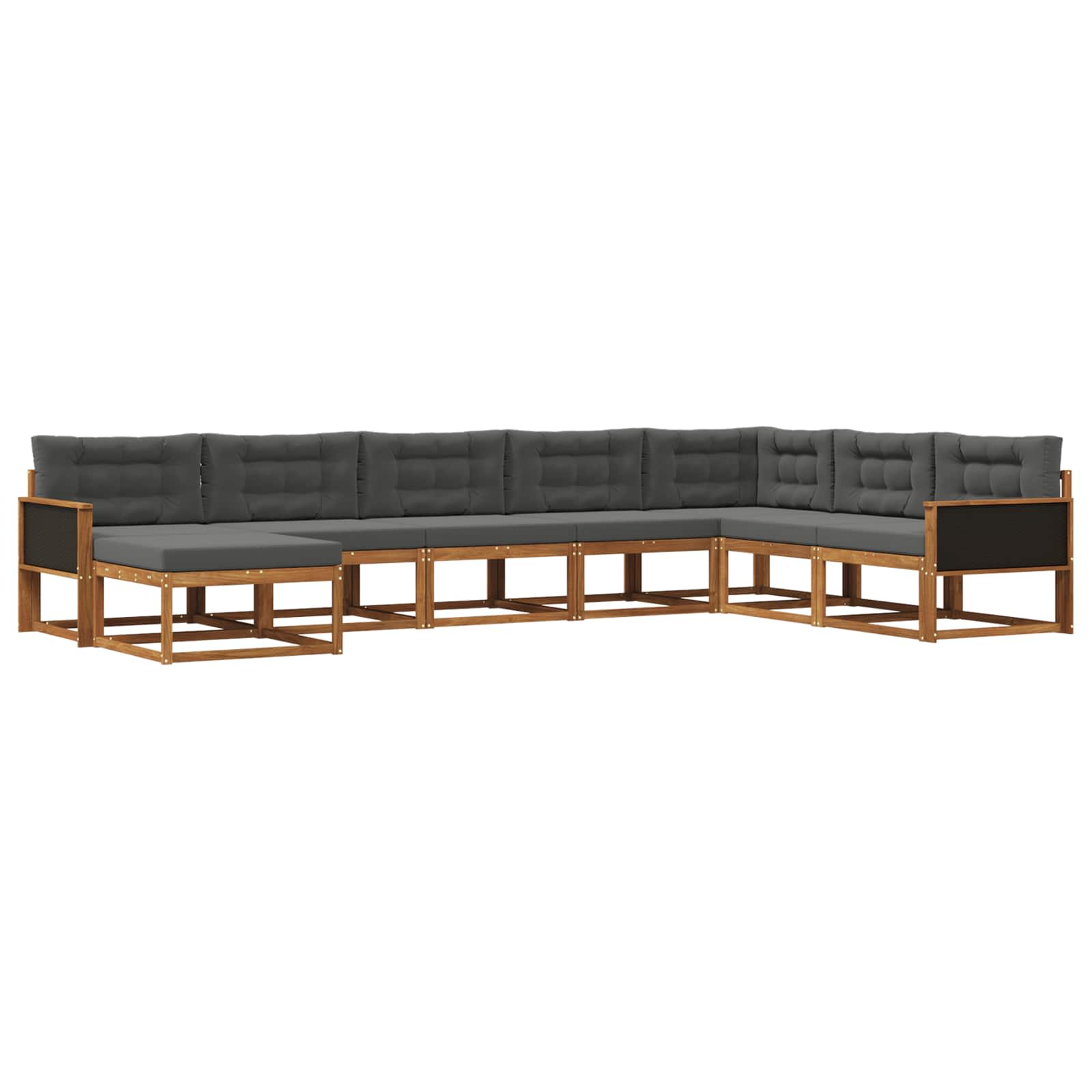 vidaXL Buiten bankenset 8 pcs Naturel Massief Acaciahout