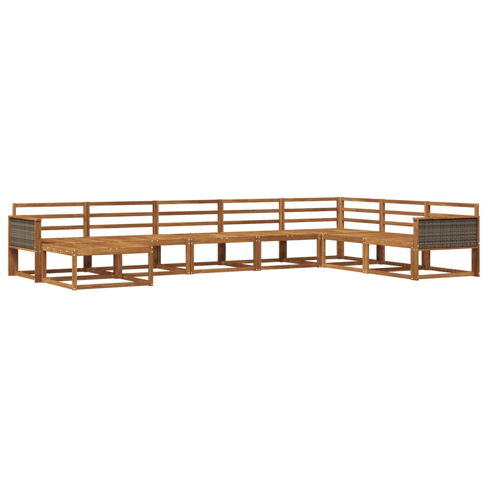 vidaXL Buiten bankenset 8 pcs Naturel Massief Acaciahout