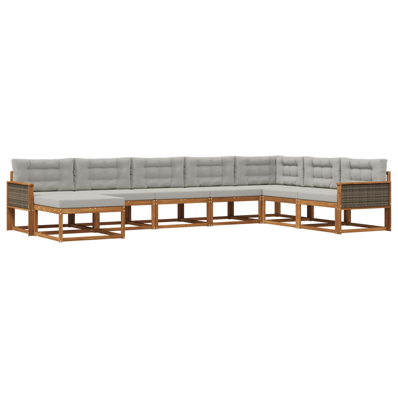 vidaXL Buiten bankenset 8 pcs Naturel Massief Acaciahout
