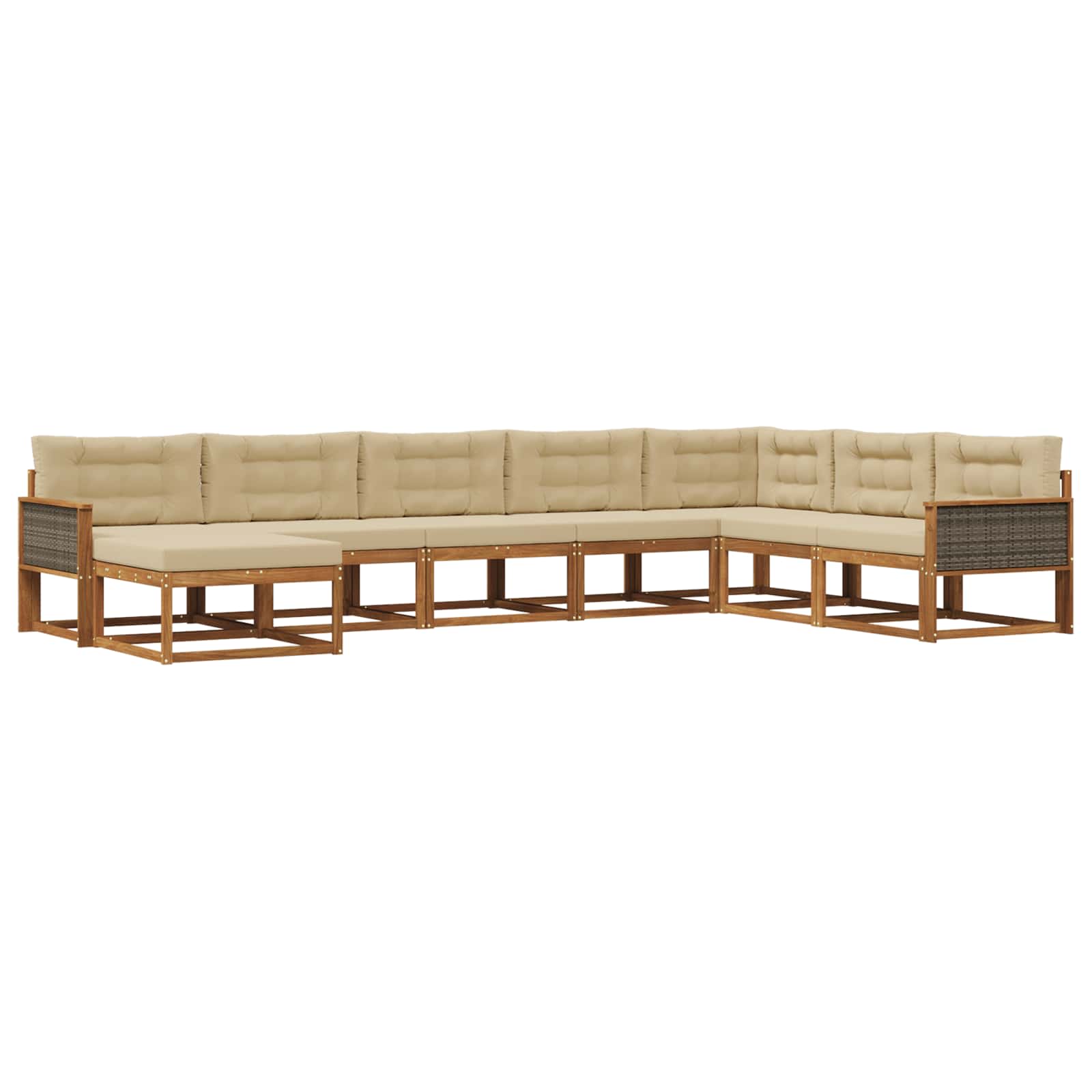 vidaXL Buiten bankenset 8 pcs Naturel Massief Acaciahout