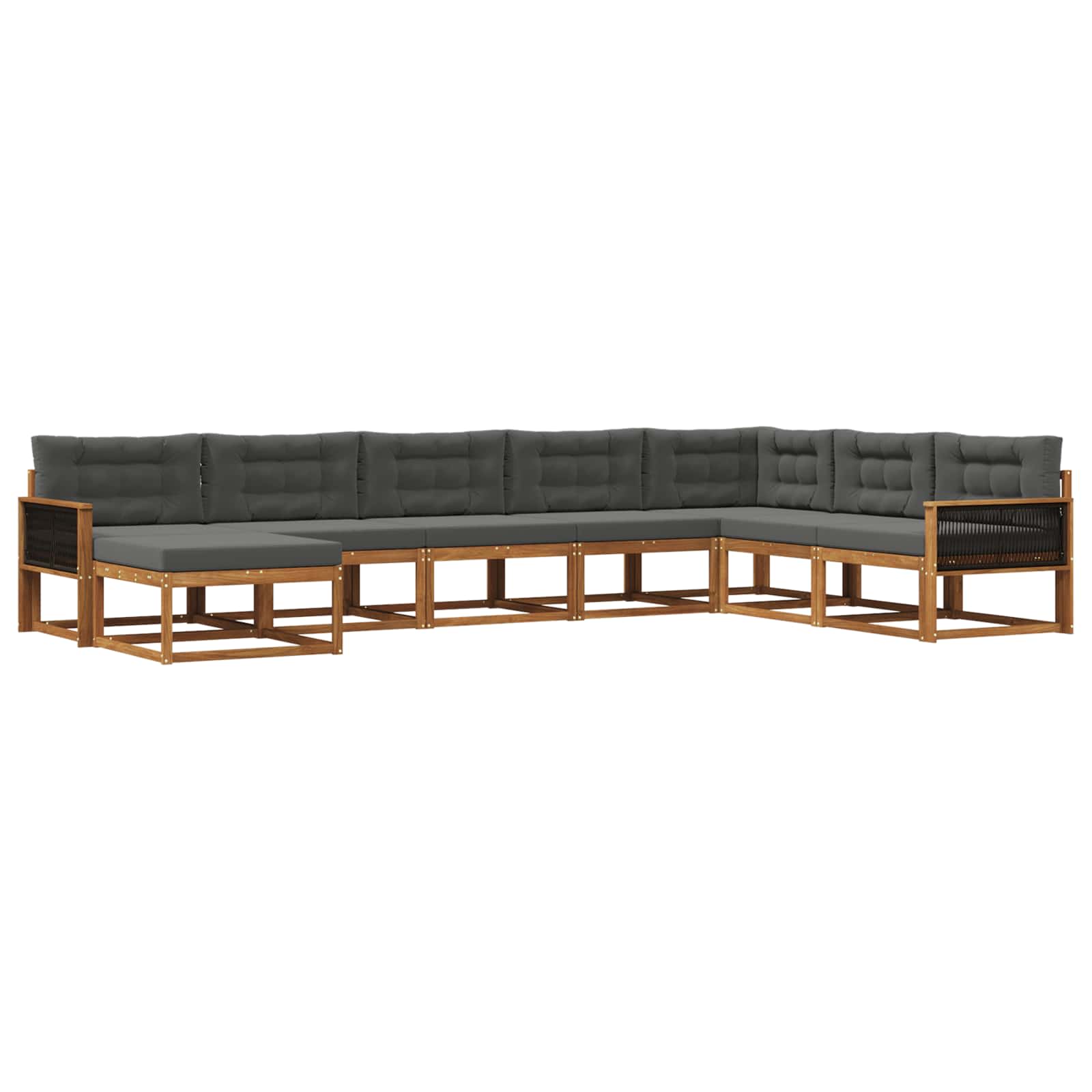 vidaXL Buiten bankenset 8 pcs Naturel Massief Acaciahout