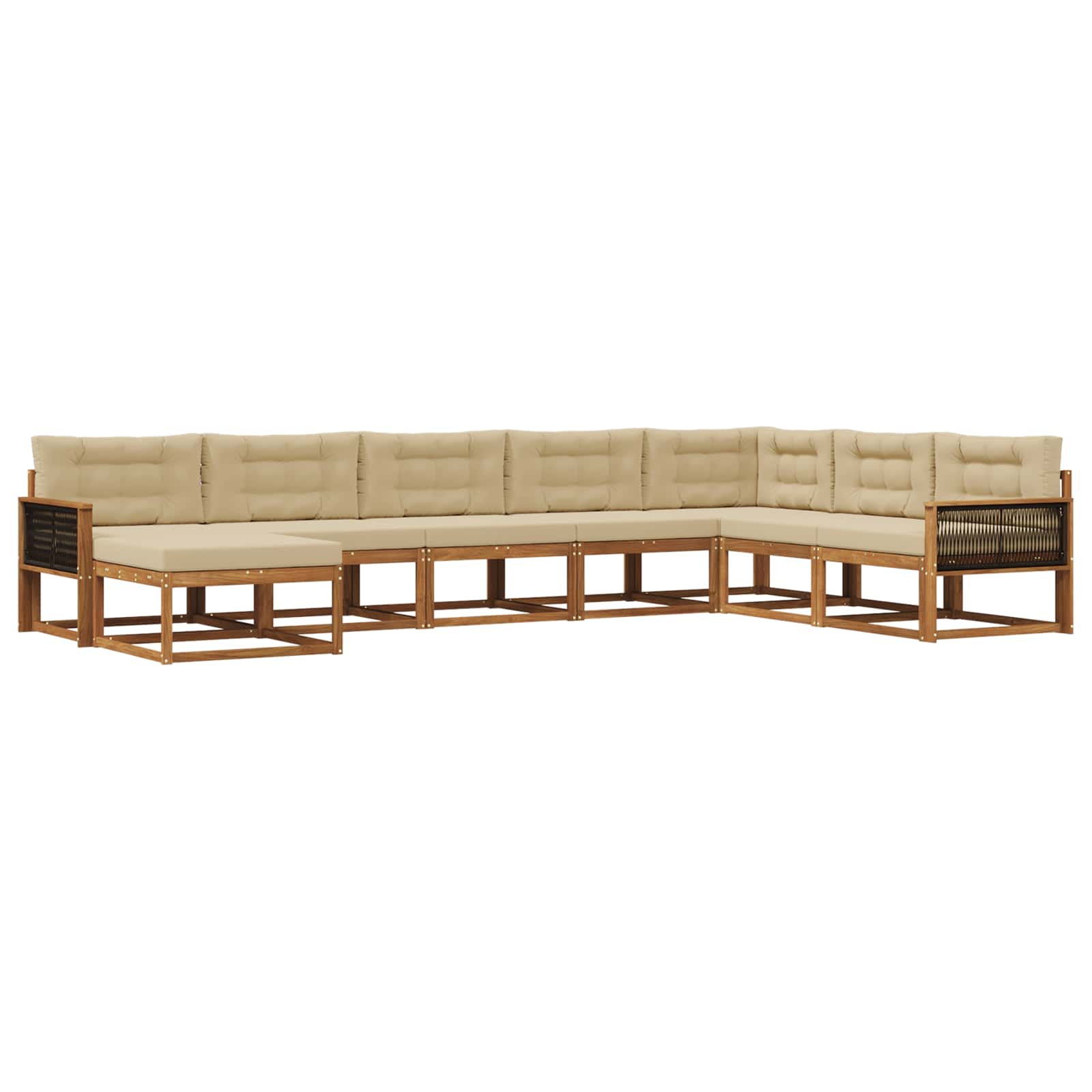 vidaXL Buiten bankenset 8 pcs Naturel Massief Acaciahout