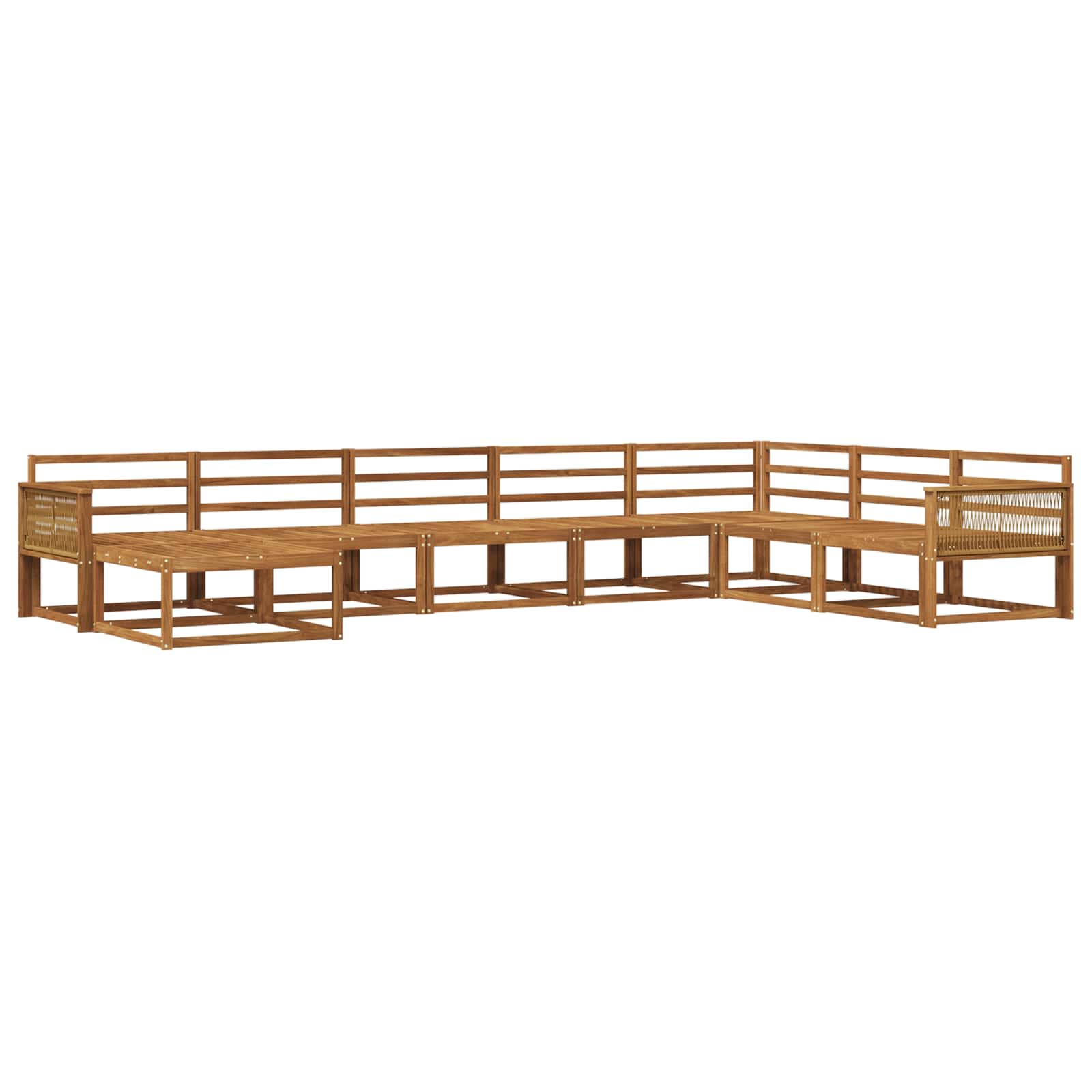 vidaXL Buiten bankenset 8 pcs Naturel Massief Acaciahout