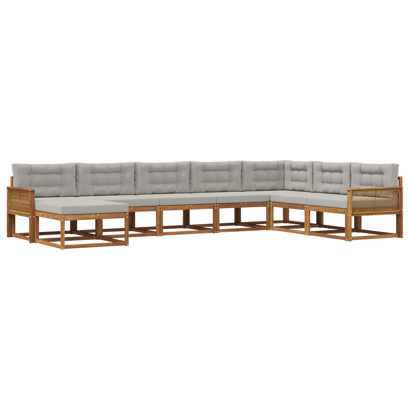 vidaXL Buiten bankenset 8 pcs Naturel Massief Acaciahout