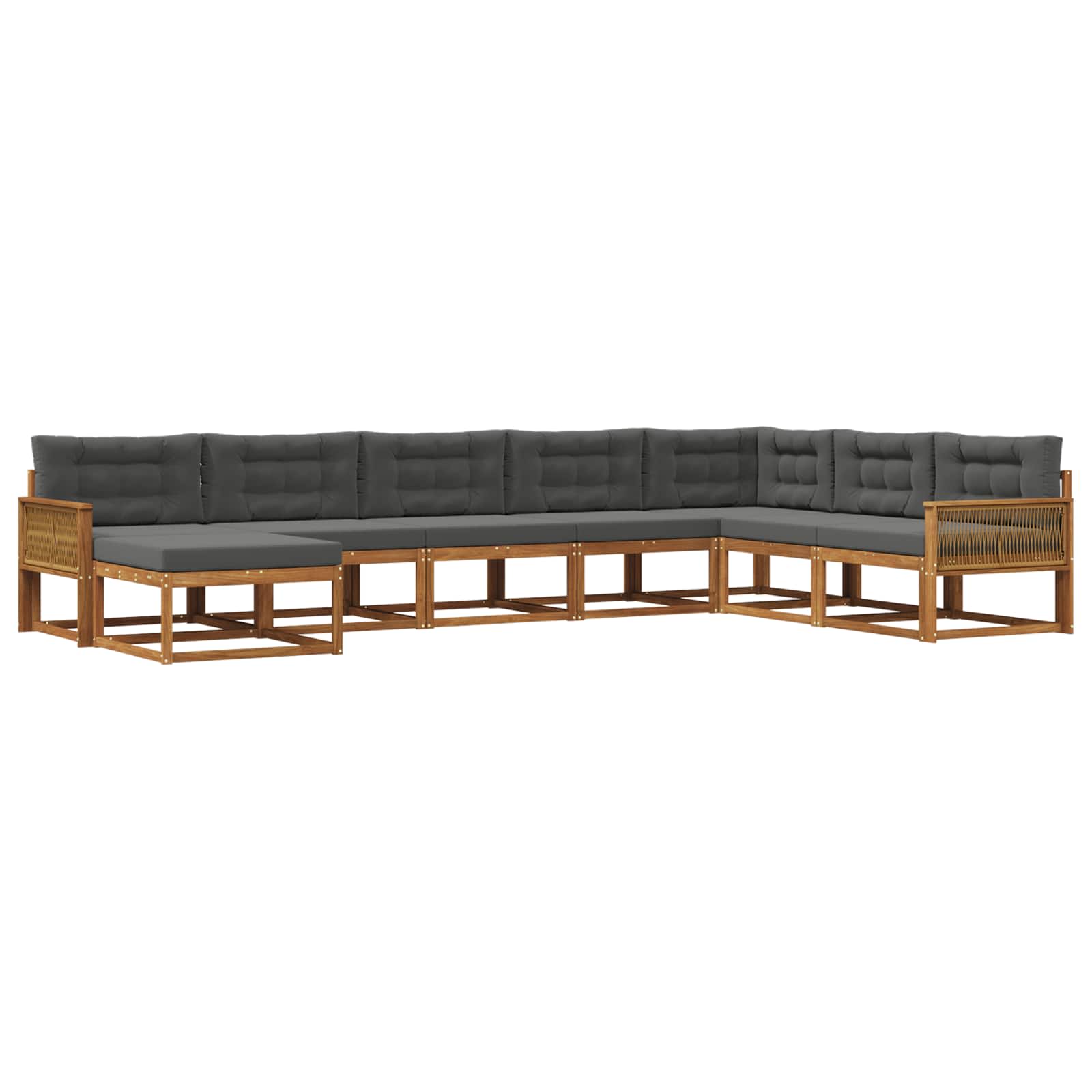 vidaXL Buiten bankenset 8 pcs Naturel Massief Acaciahout