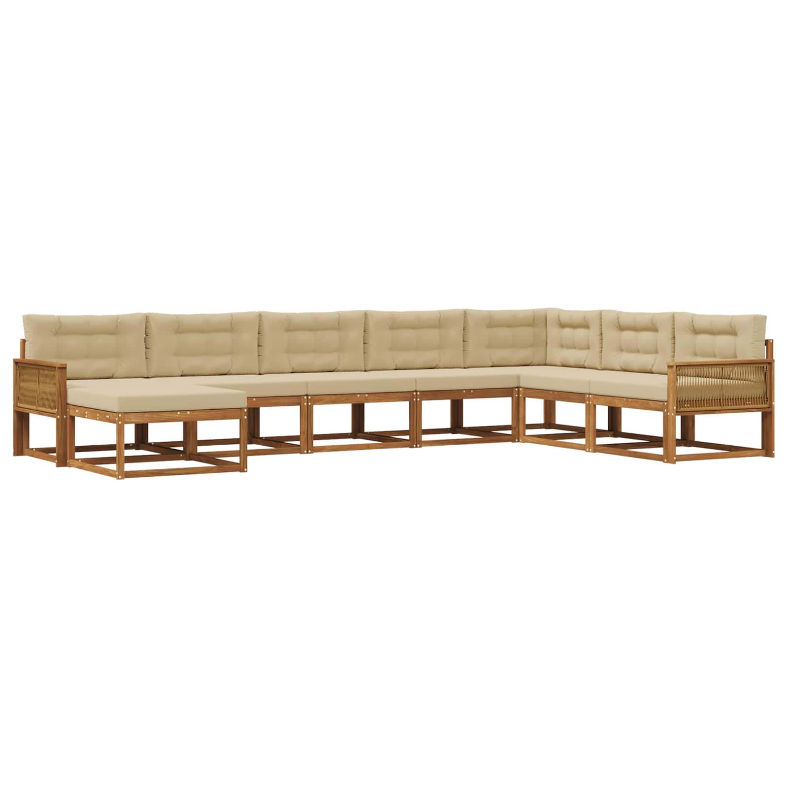 vidaXL Buiten bankenset 8 pcs Naturel Massief Acaciahout