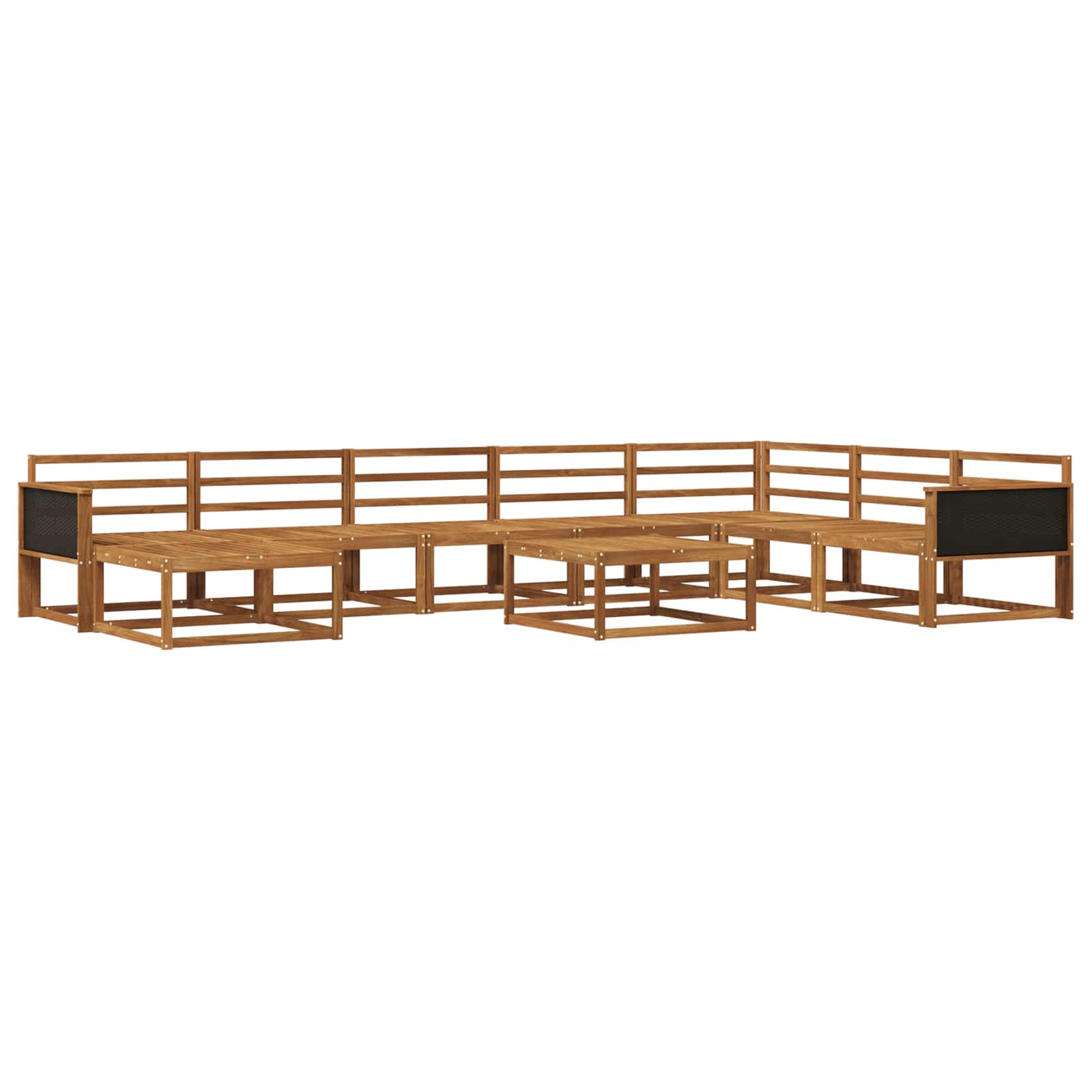 vidaXL Buiten bankenset 9 pcs Naturel Massief Acaciahout