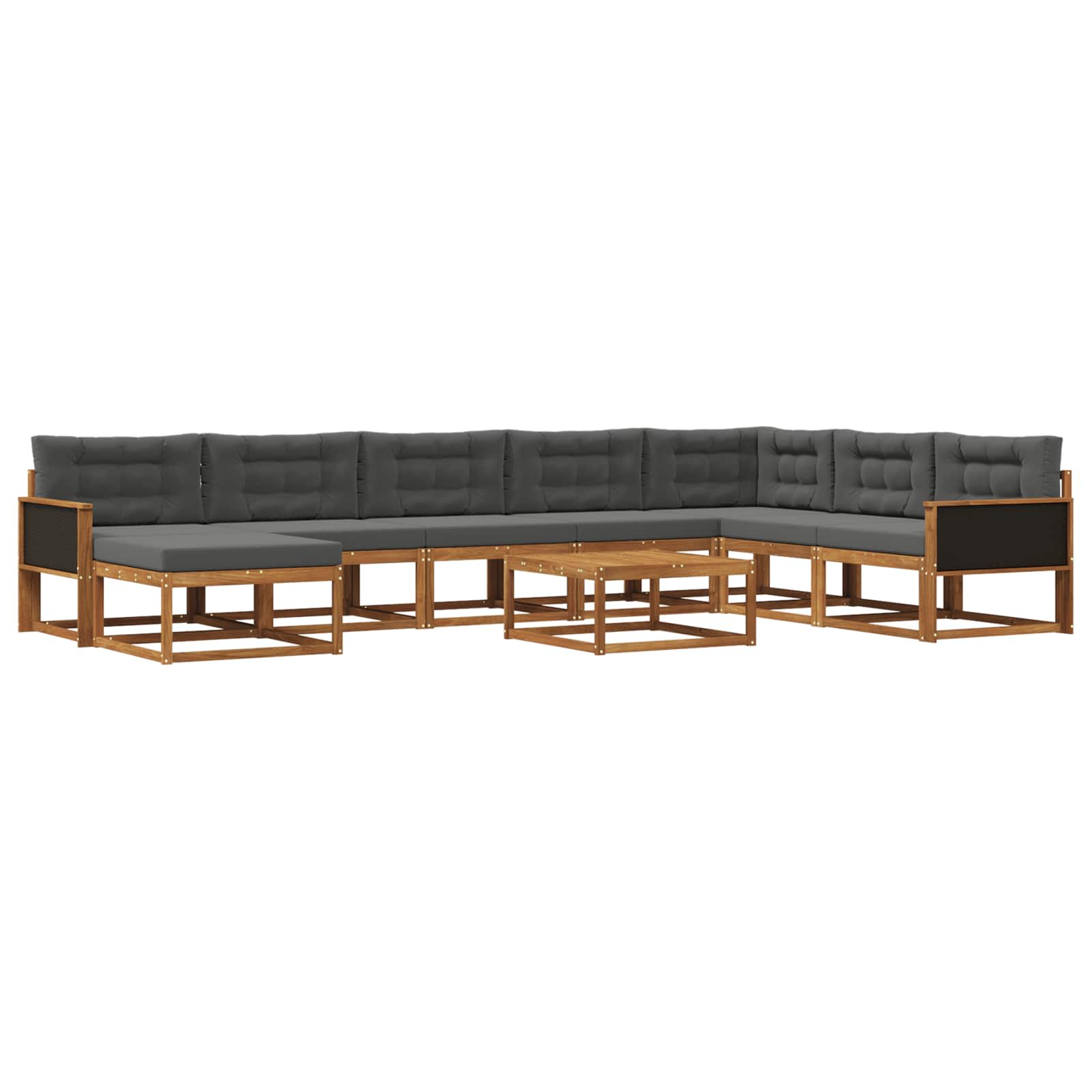 vidaXL Buiten bankenset 9 pcs Naturel Massief Acaciahout