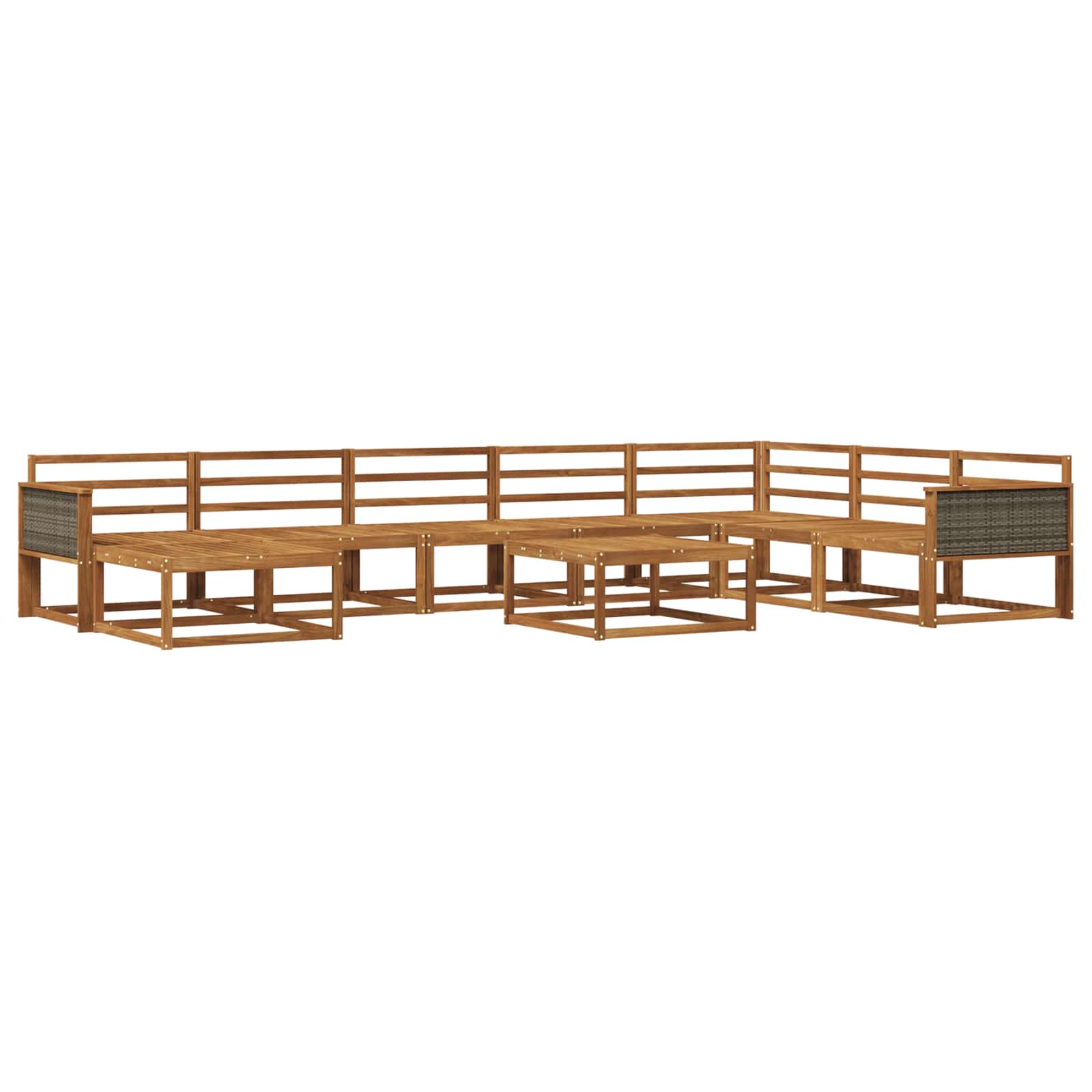vidaXL Buiten bankenset 9 pcs Naturel Massief Acaciahout