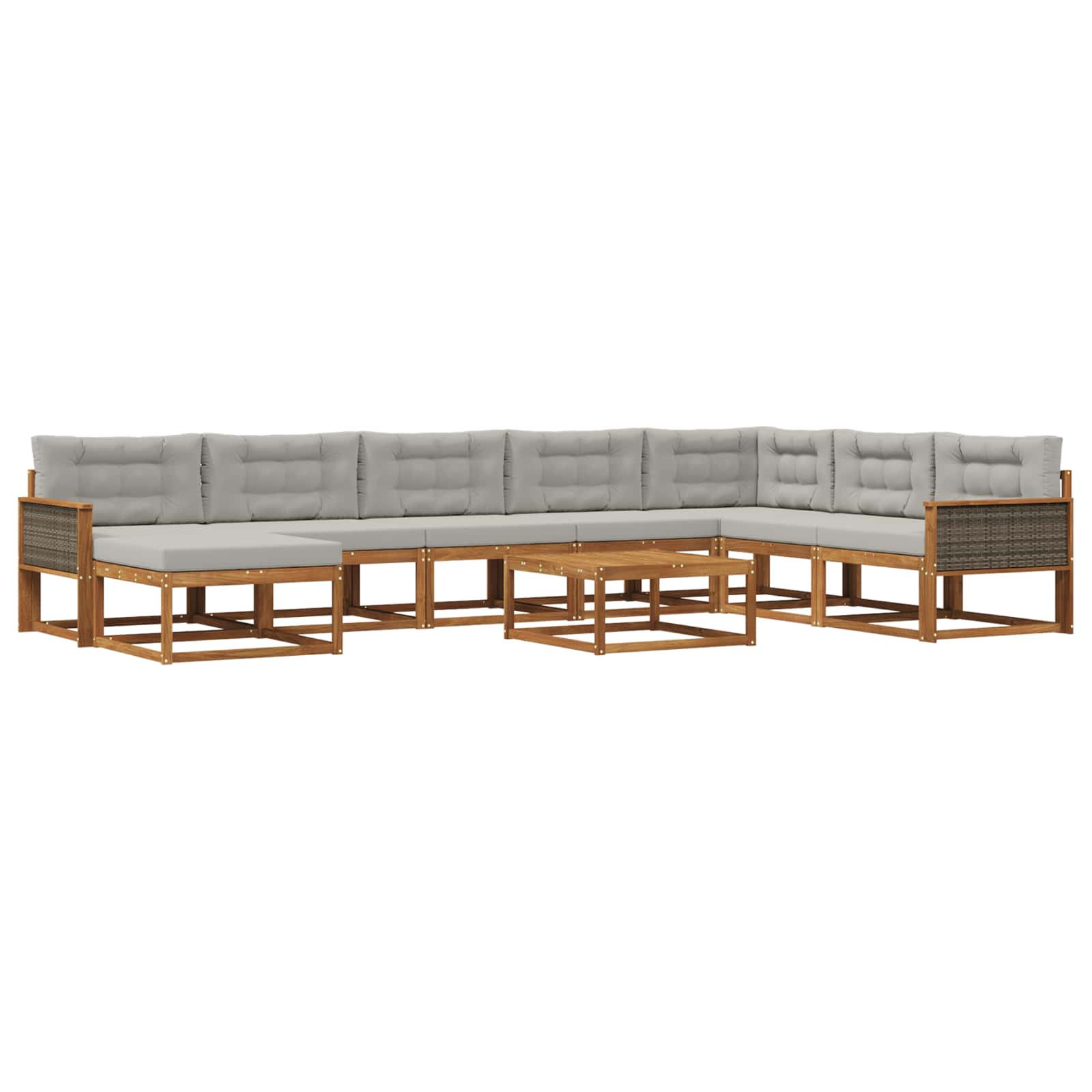vidaXL Buiten bankenset 9 pcs Naturel Massief Acaciahout