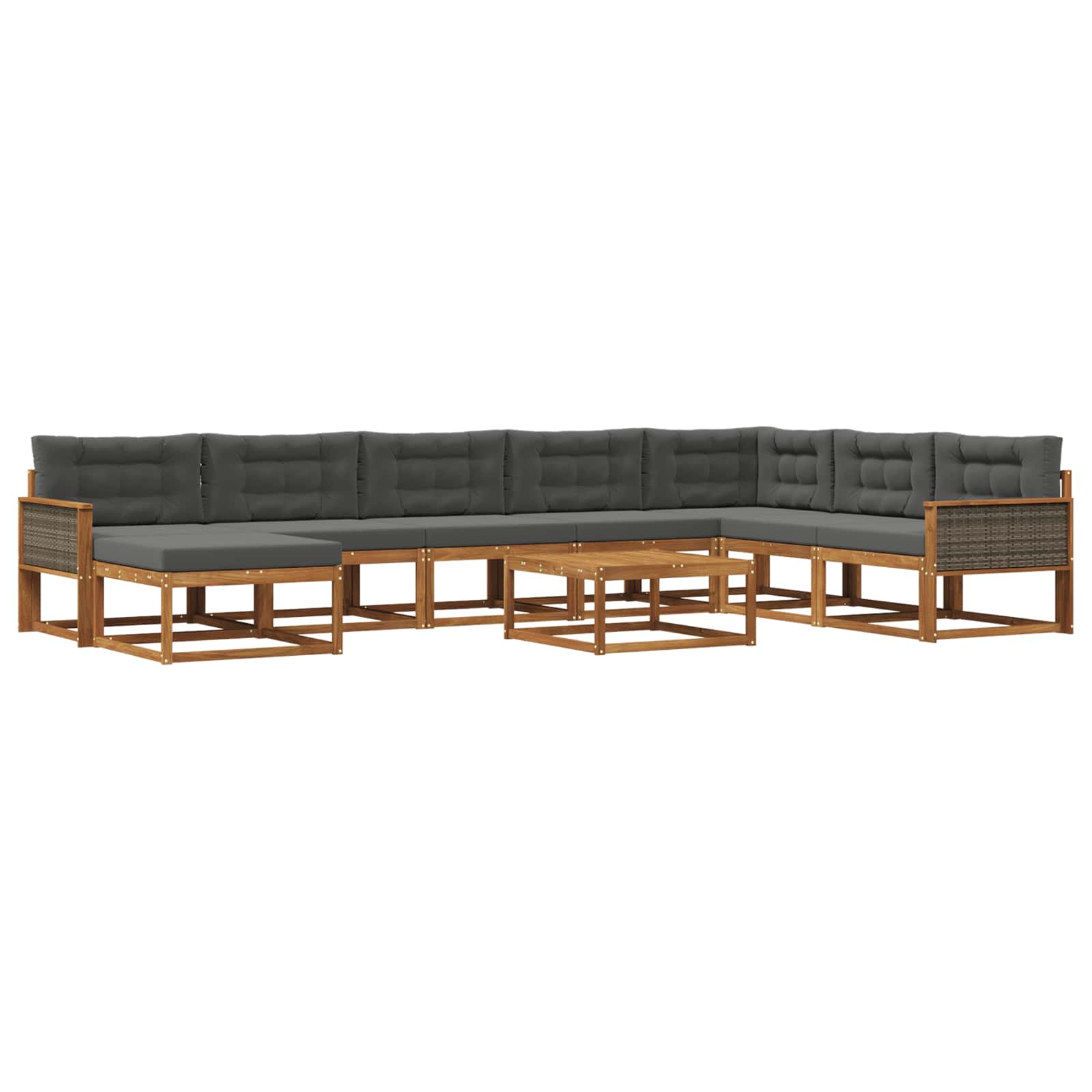 vidaXL Buiten bankenset 9 pcs Naturel Massief Acaciahout