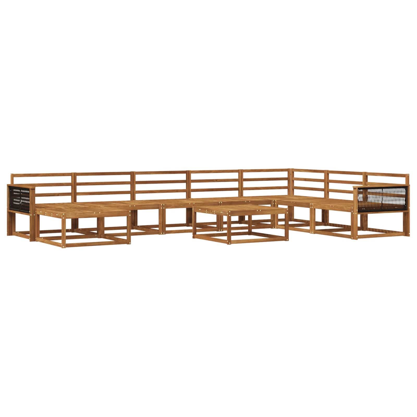 vidaXL Buiten bankenset 9 pcs Naturel Massief Acaciahout