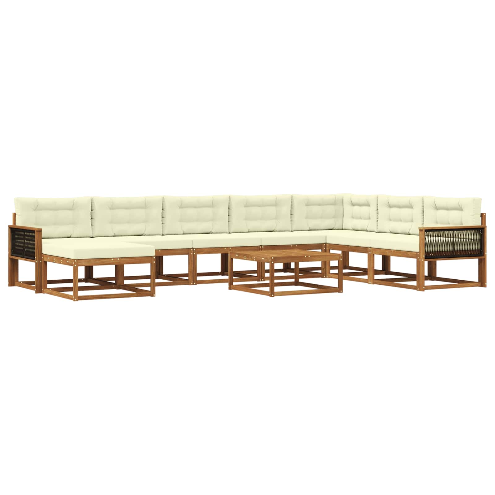 vidaXL Buiten bankenset 9 pcs Naturel Massief Acaciahout