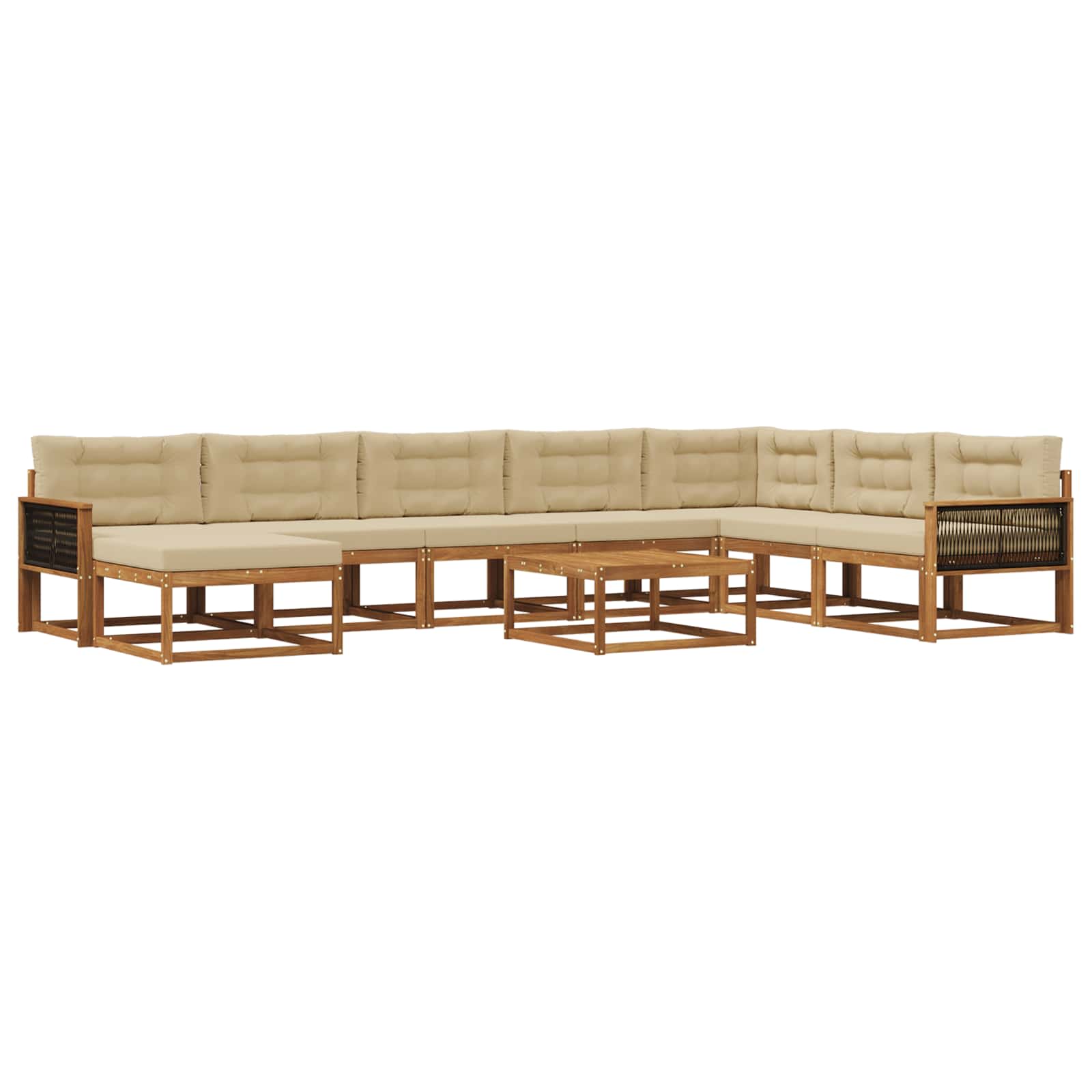 vidaXL Buiten bankenset 9 pcs Naturel Massief Acaciahout