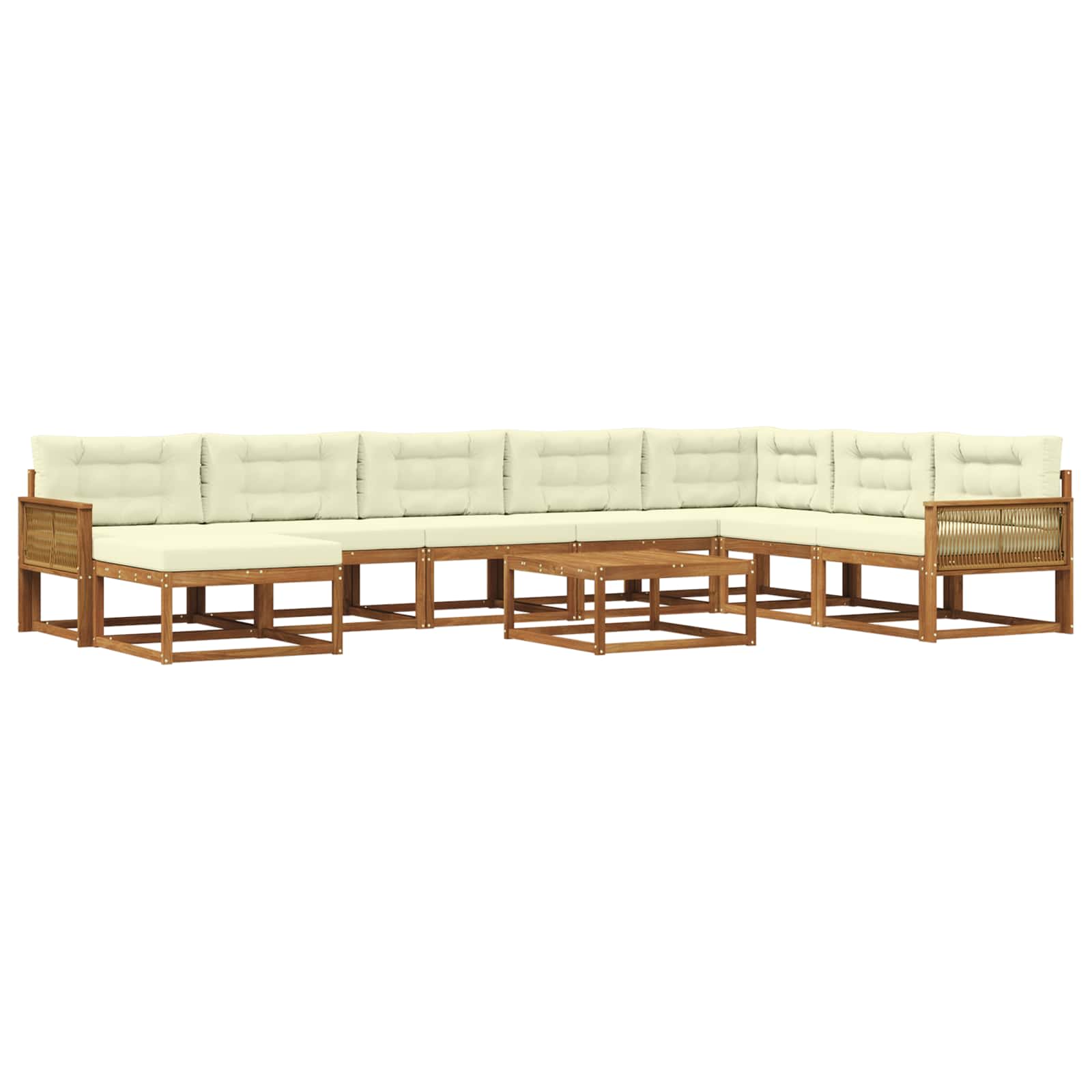 vidaXL Buiten bankenset 9 pcs Naturel Massief Acaciahout