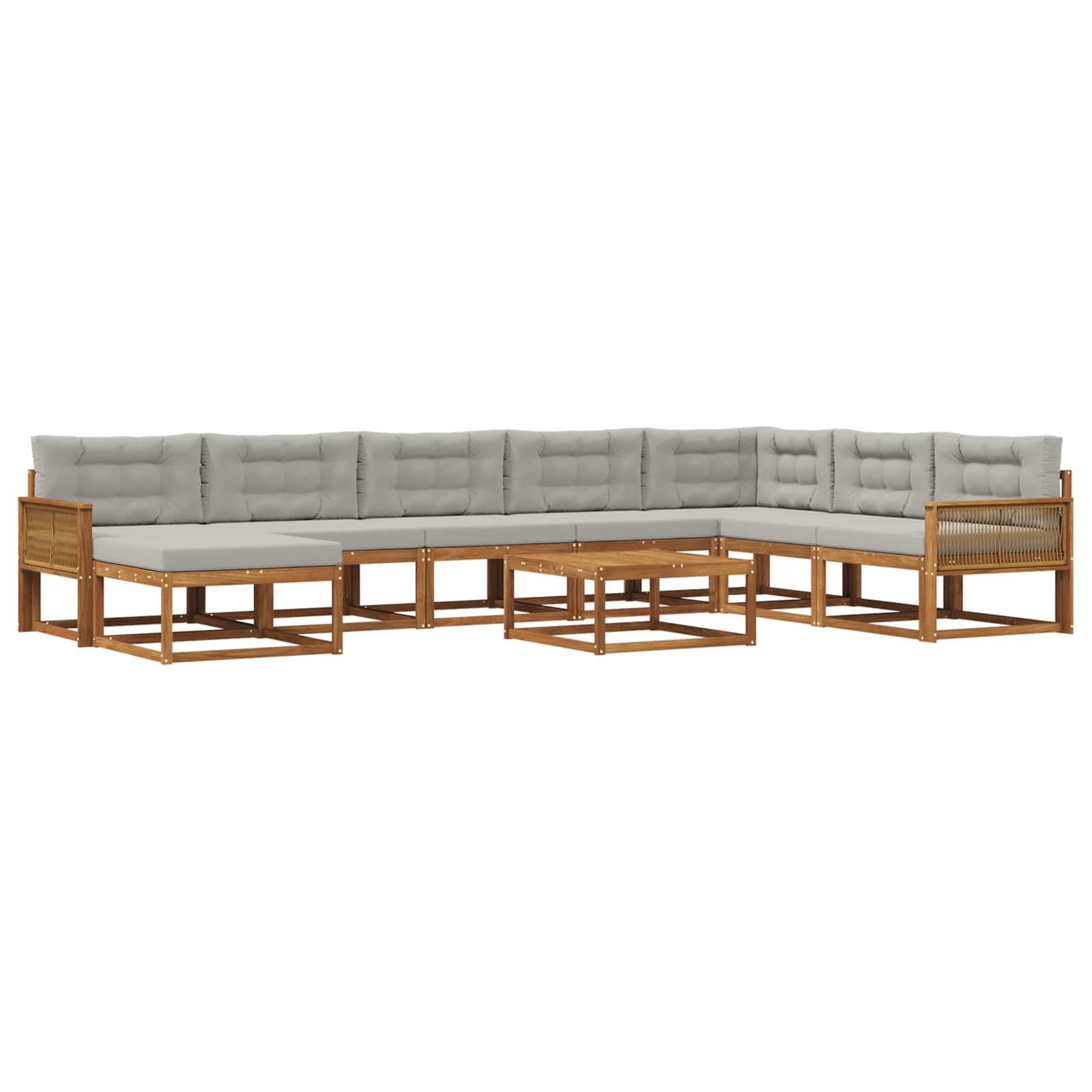 vidaXL Buiten bankenset 9 pcs Naturel Massief Acaciahout
