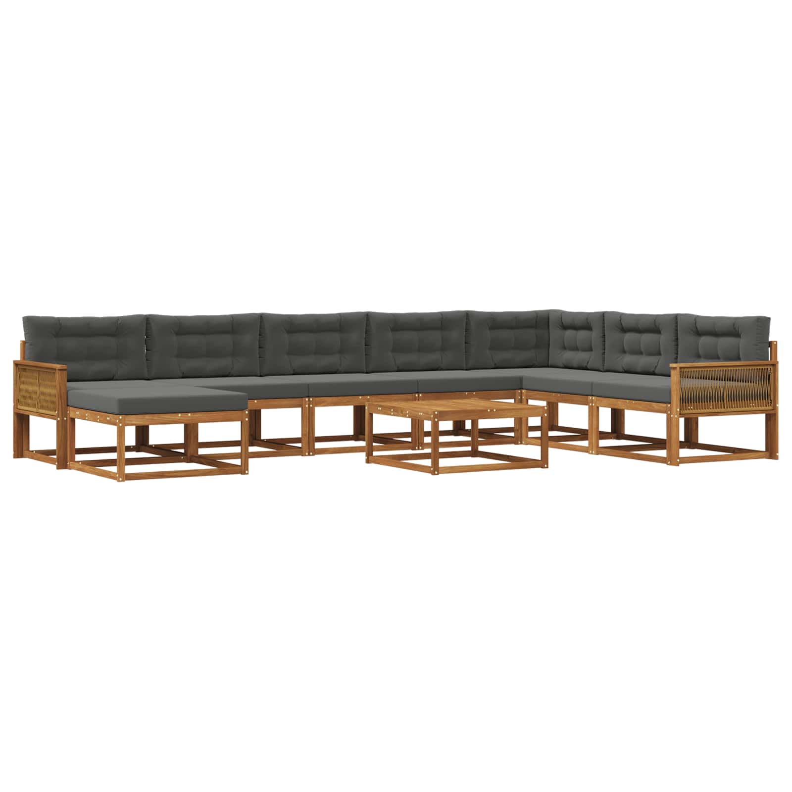 vidaXL Buiten bankenset 9 pcs Naturel Massief Acaciahout