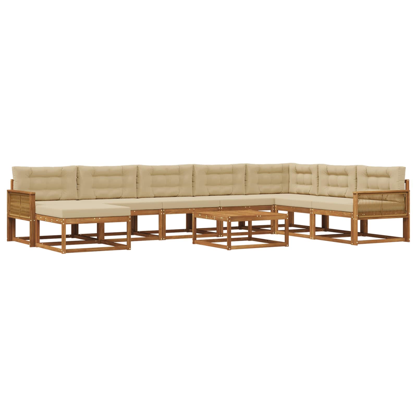 vidaXL Buiten bankenset 9 pcs Naturel Massief Acaciahout