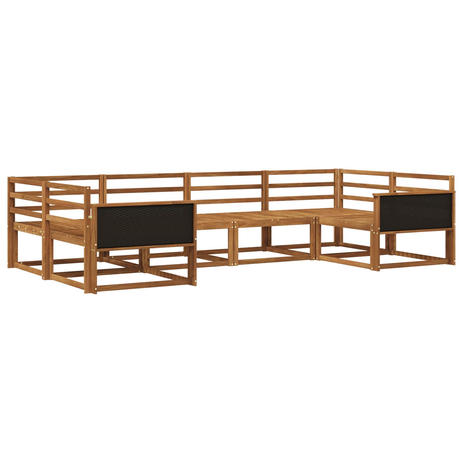 vidaXL Buiten bankenset 6 pcs Naturel Massief Acaciahout