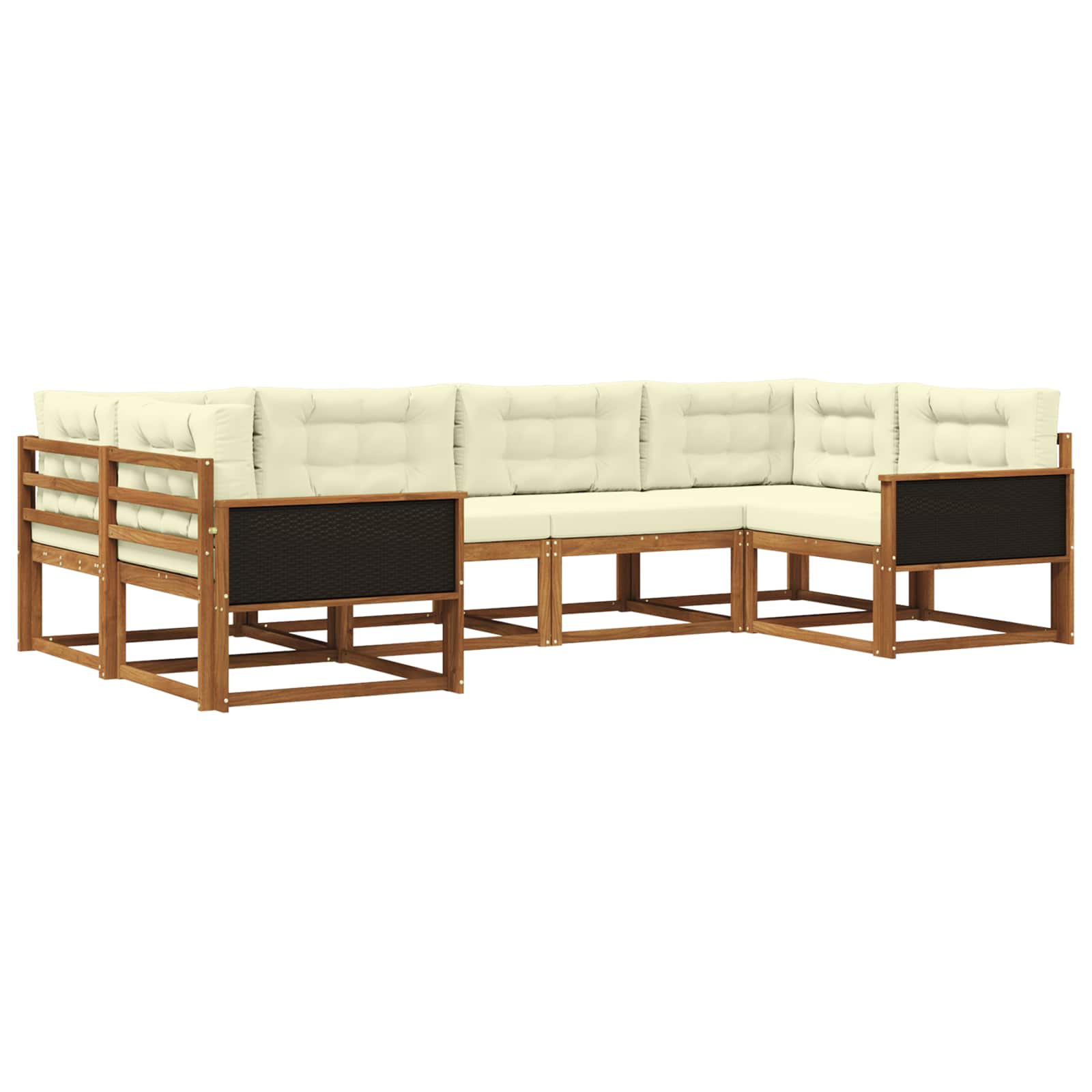 vidaXL Buiten bankenset 6 pcs Naturel Massief Acaciahout