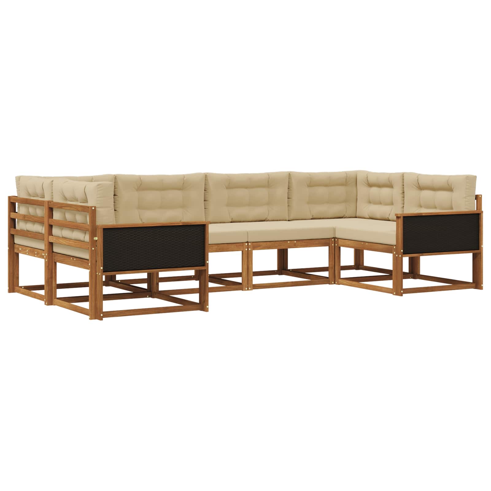 vidaXL Buiten bankenset 6 pcs Naturel Massief Acaciahout