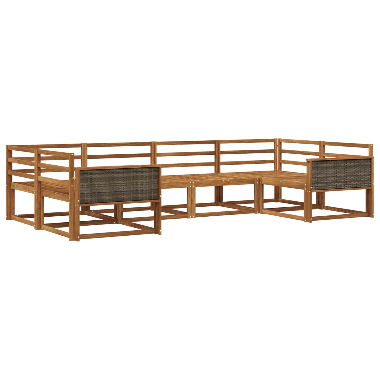vidaXL Buiten bankenset 6 pcs Naturel Massief Acaciahout