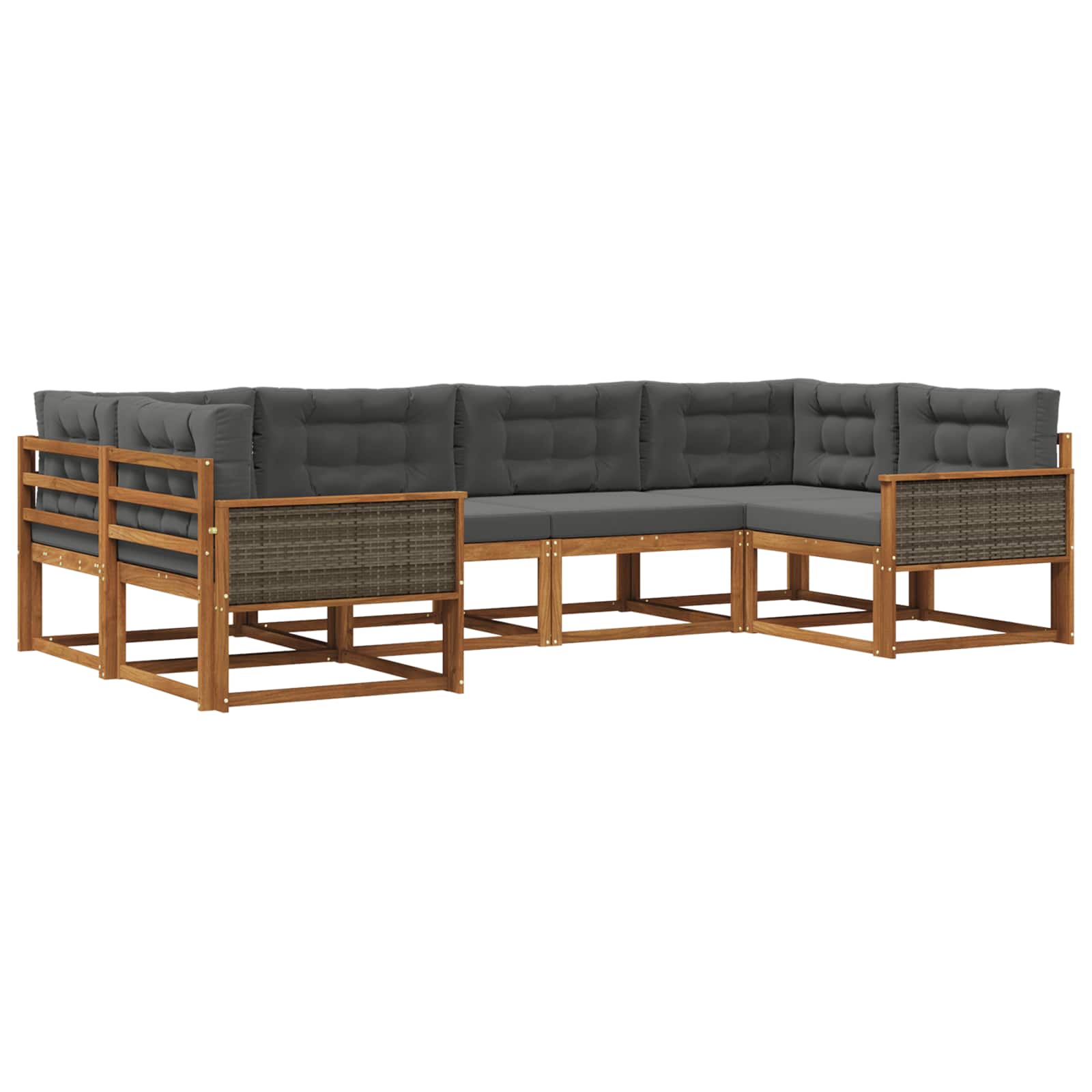 vidaXL Buiten bankenset 6 pcs Naturel Massief Acaciahout