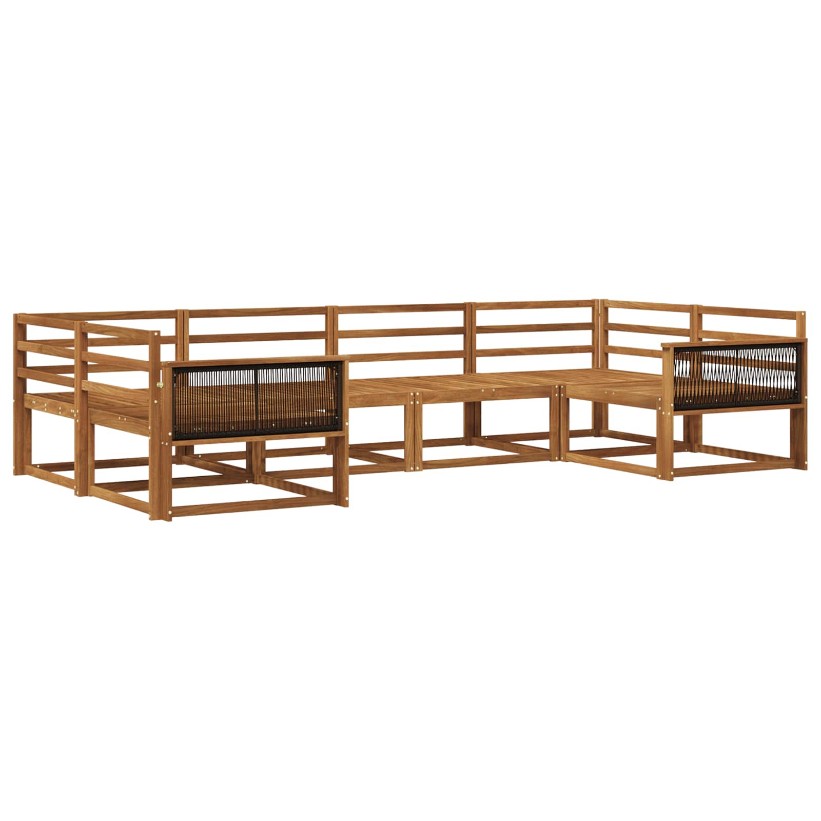vidaXL Buiten bankenset 6 pcs Naturel Massief Acaciahout