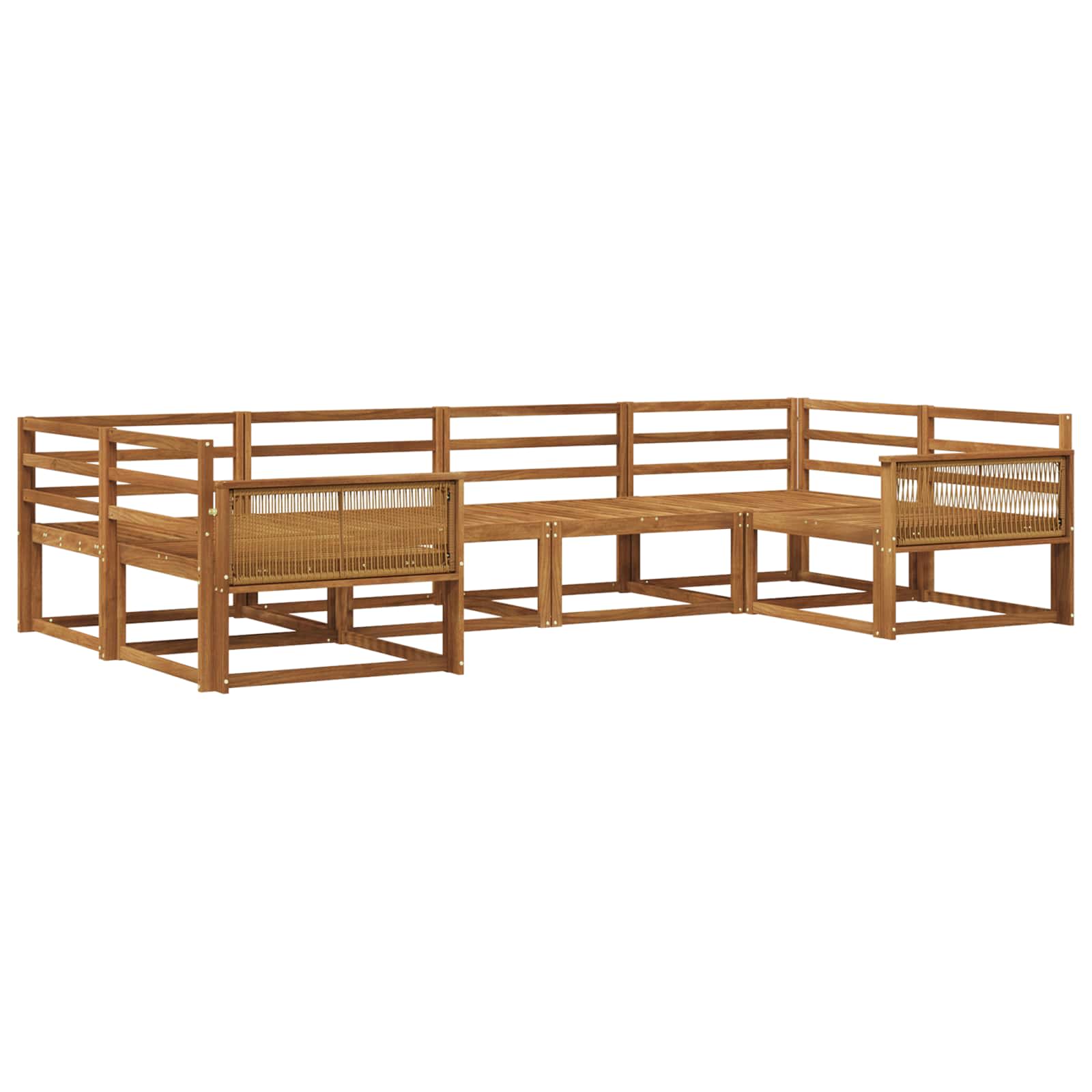 vidaXL Buiten bankenset 6 pcs Naturel Massief Acaciahout