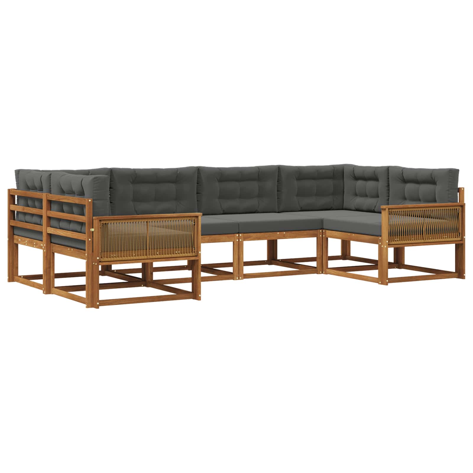 vidaXL Buiten bankenset 6 pcs Naturel Massief Acaciahout