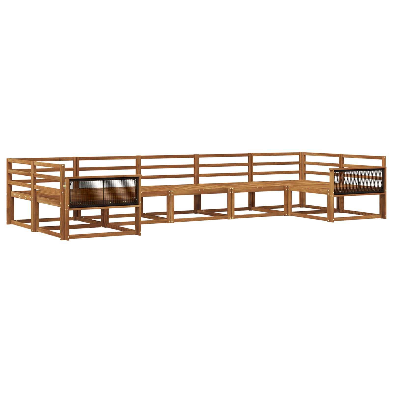 vidaXL Buiten bankenset 7 pcs Naturel Massief Acaciahout
