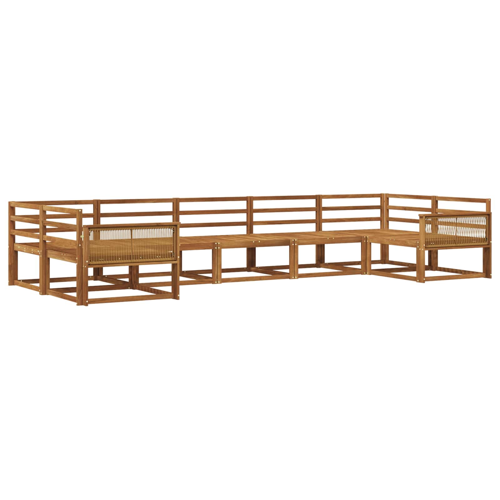 vidaXL Buiten bankenset 7 pcs Naturel Massief Acaciahout